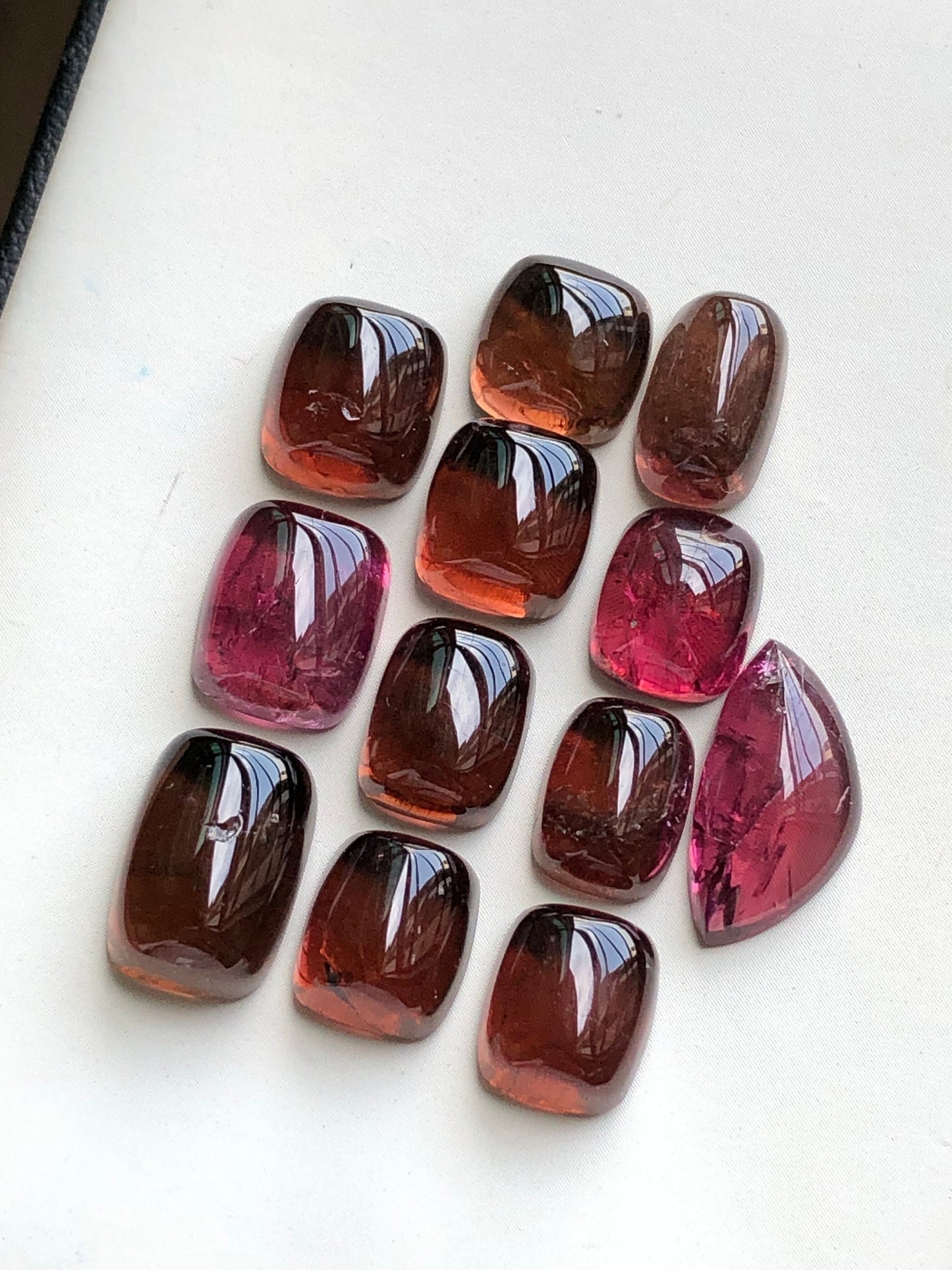 Rubilight tourmaline cabochons lot 54 carats