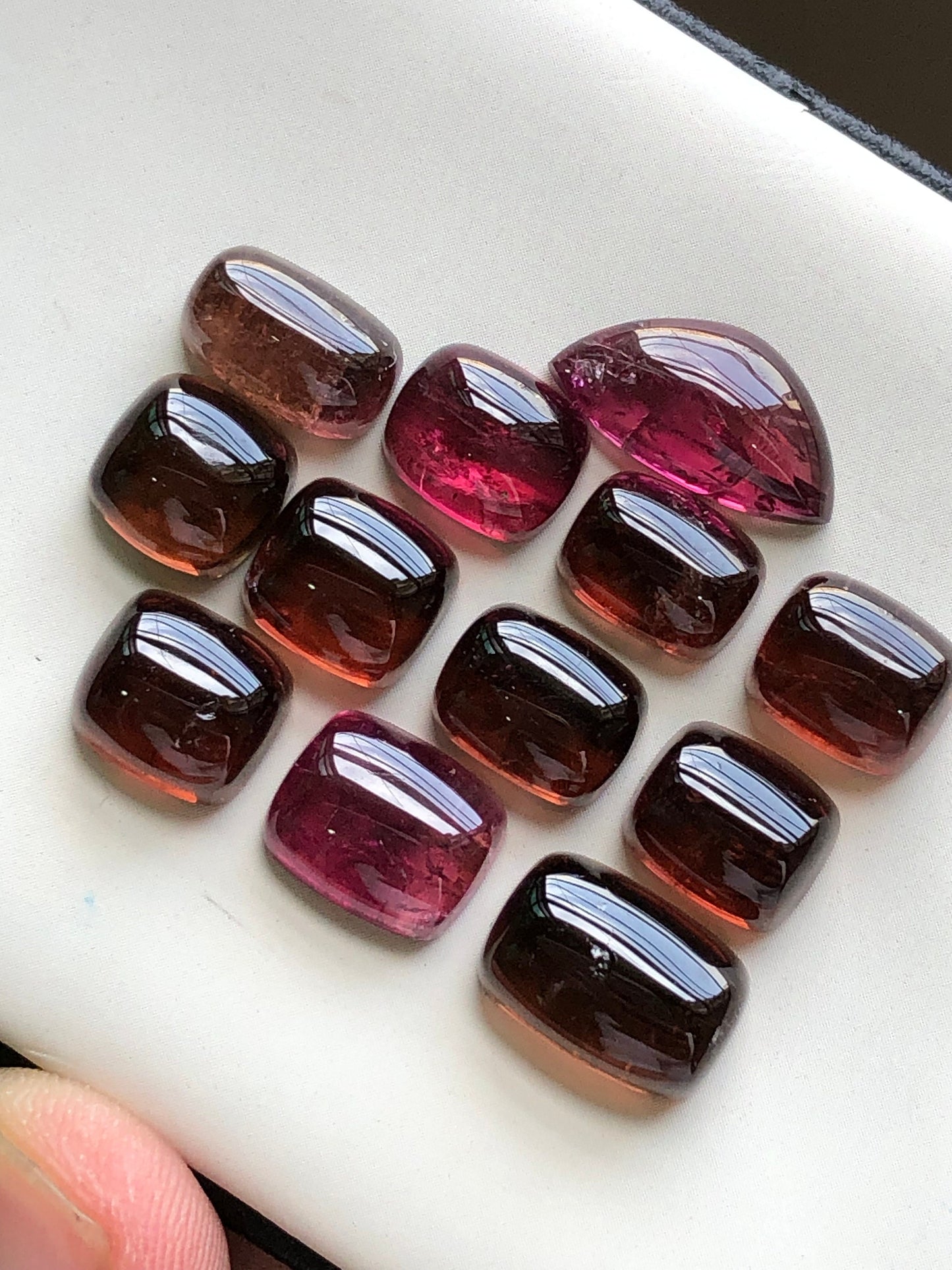 Rubilight tourmaline cabochons lot 54 carats