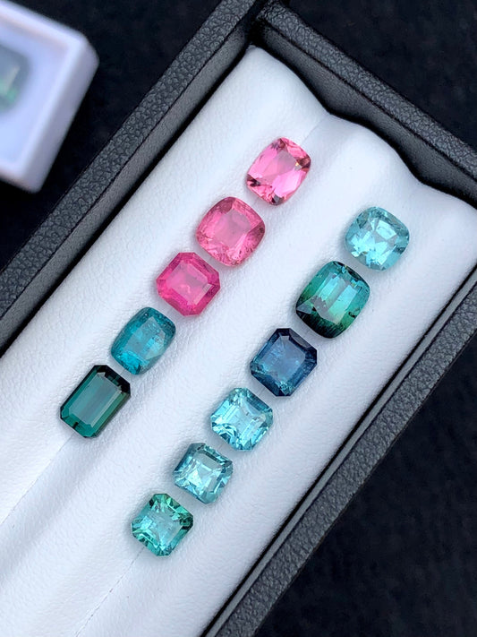 Pink and blue tourmaline lot 13 carats