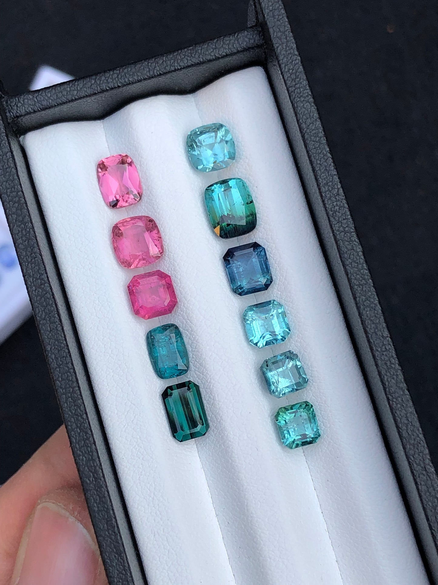 Pink and blue tourmaline lot 13 carats