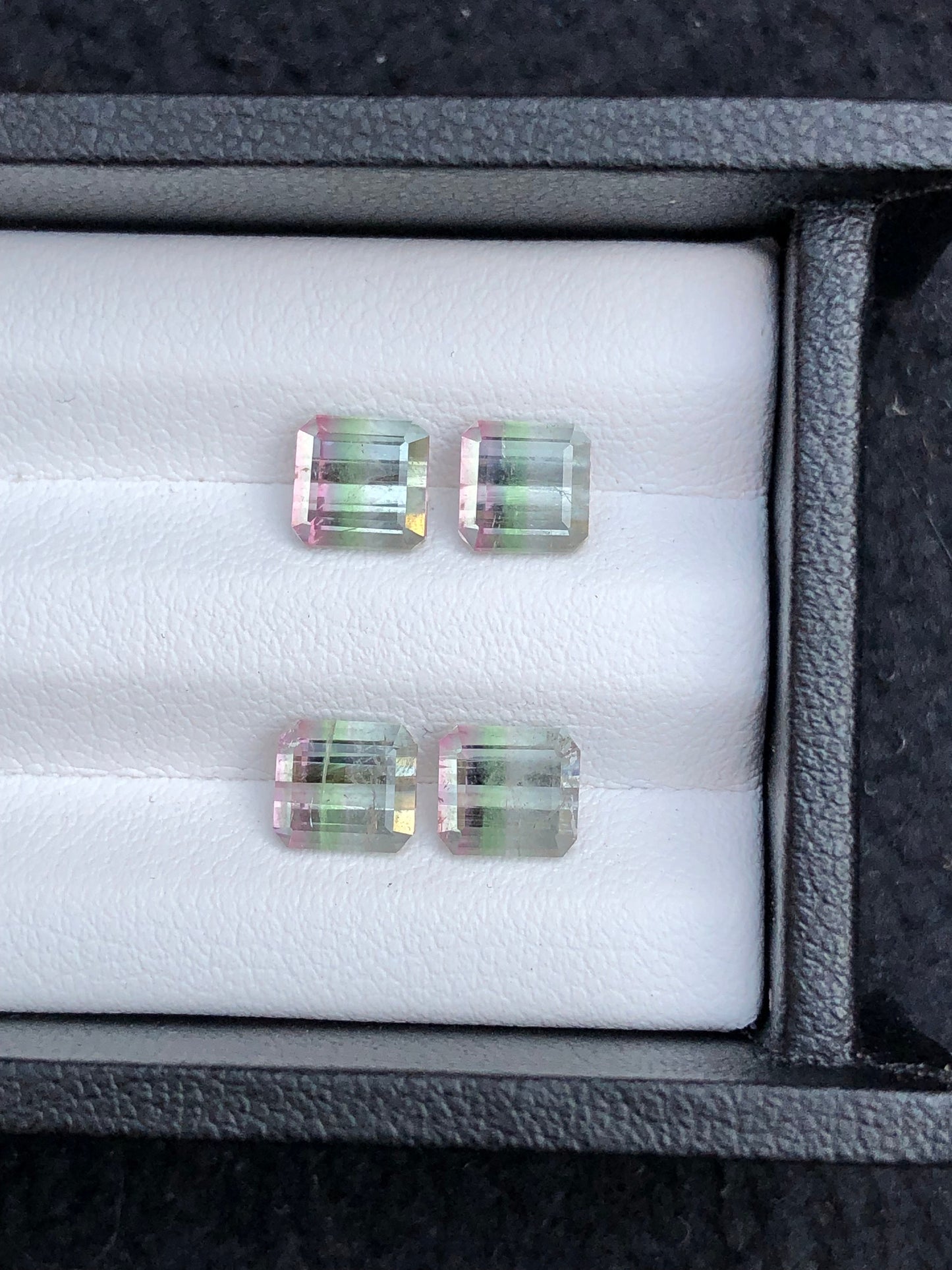 Bi colour tourmaline pairs 4.90 carats