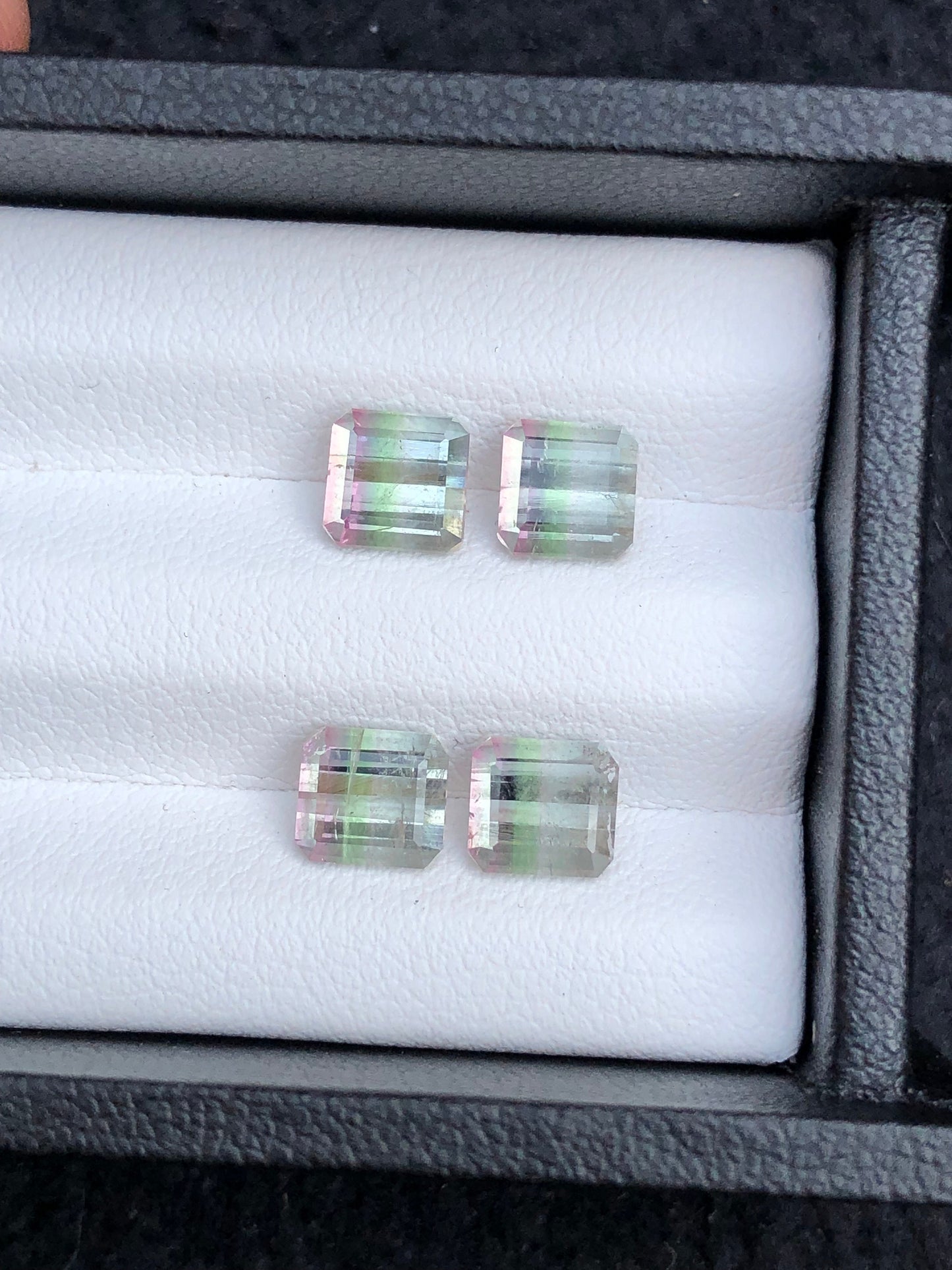 Bi colour tourmaline pairs 4.90 carats