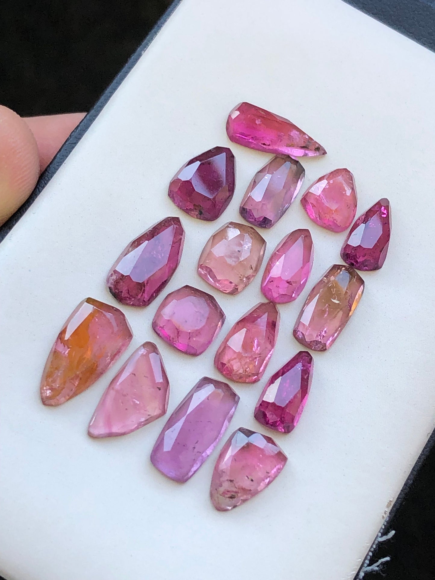 Pink tourmaline rose cuts 34.60 carats