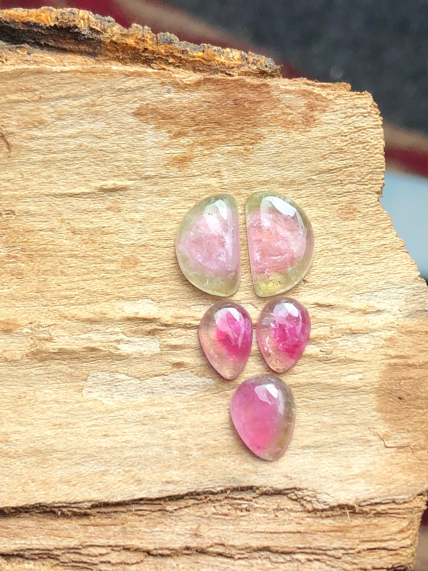 8.75 carats natural tourmaline pairs