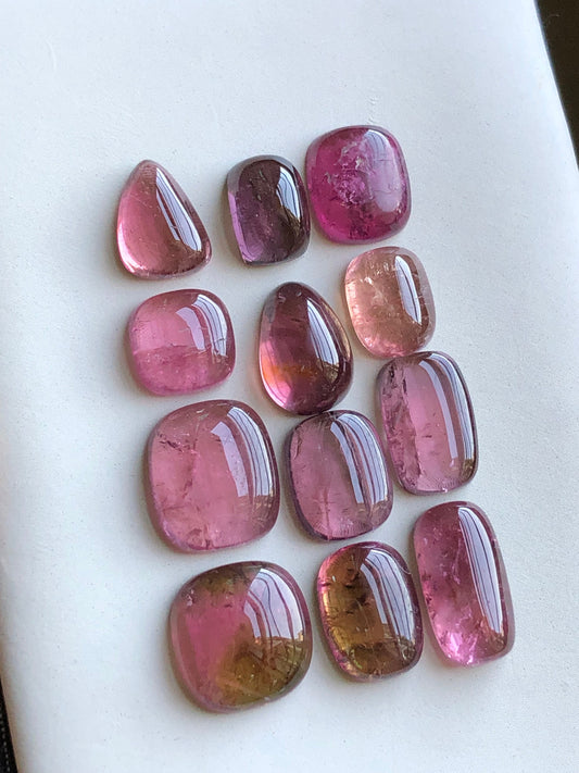 Pink tourmaline cabochons lot 45.60 carats