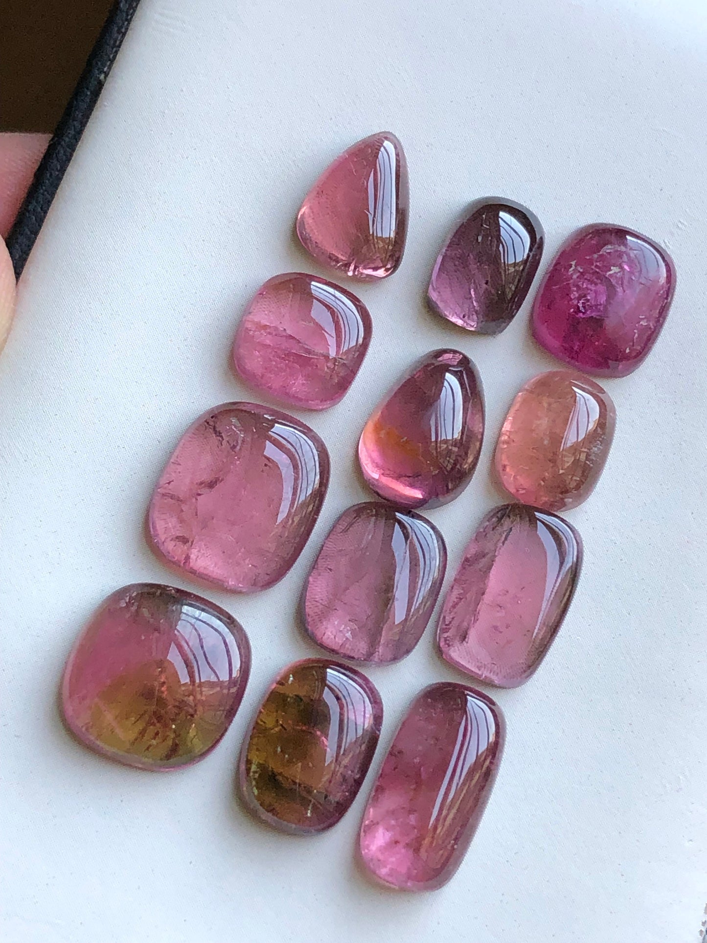 Pink tourmaline cabochons lot 45.60 carats