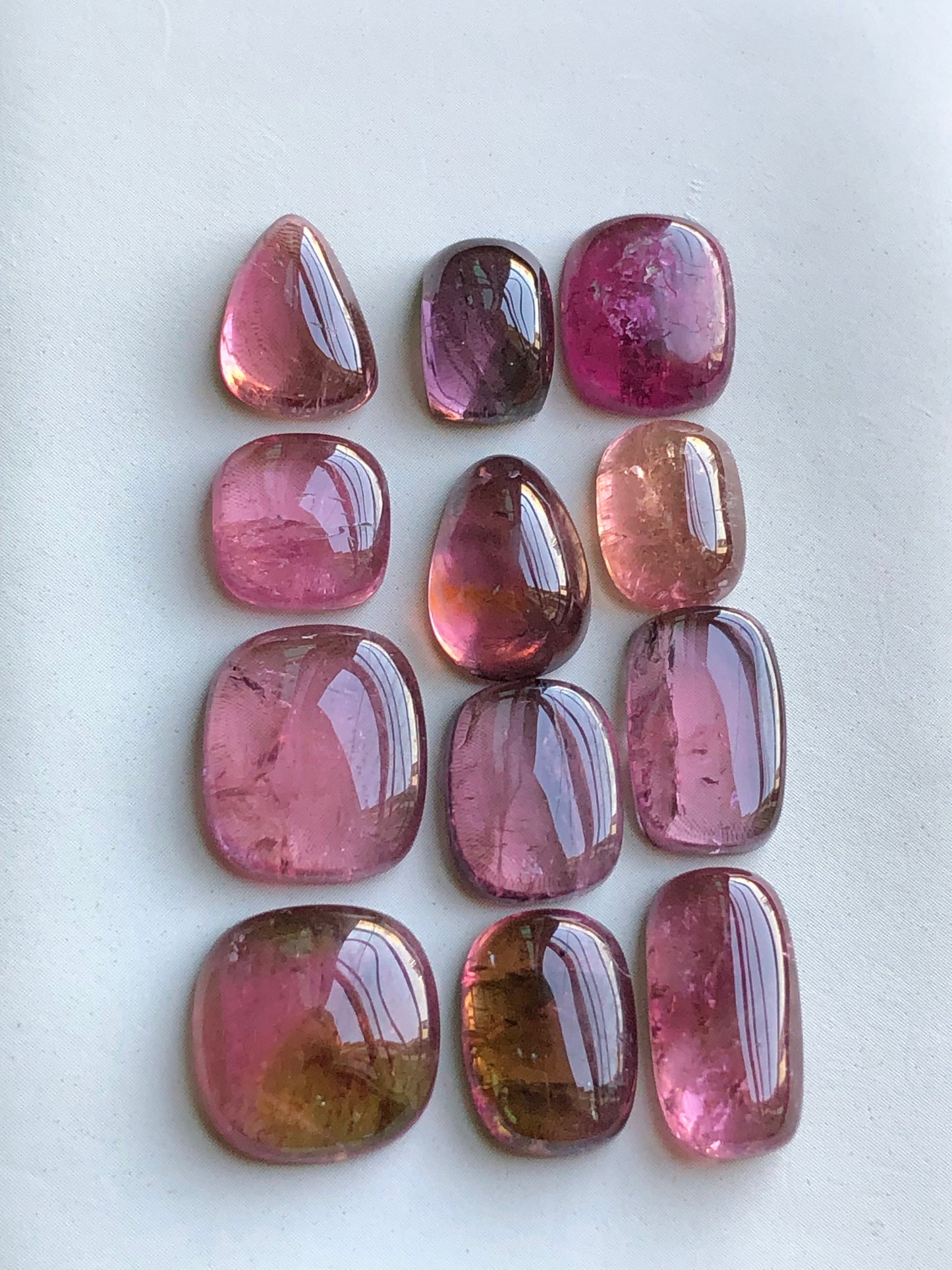 Pink tourmaline cabochons lot 45.60 carats