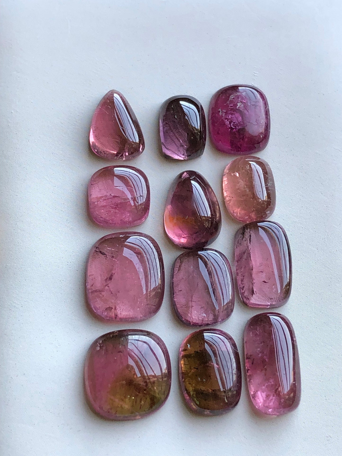 Pink tourmaline cabochons lot 45.60 carats