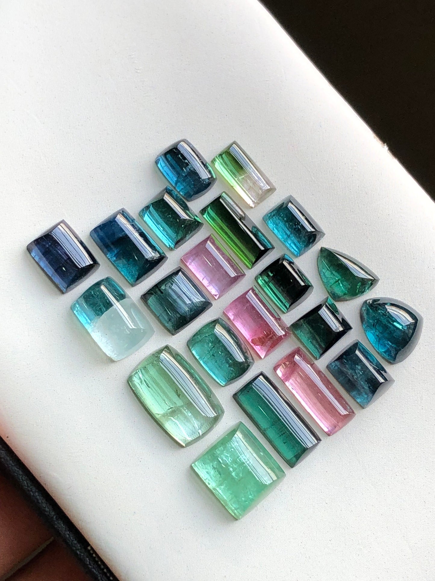 Multi colour tourmaline cabochons lot 34.60 carats