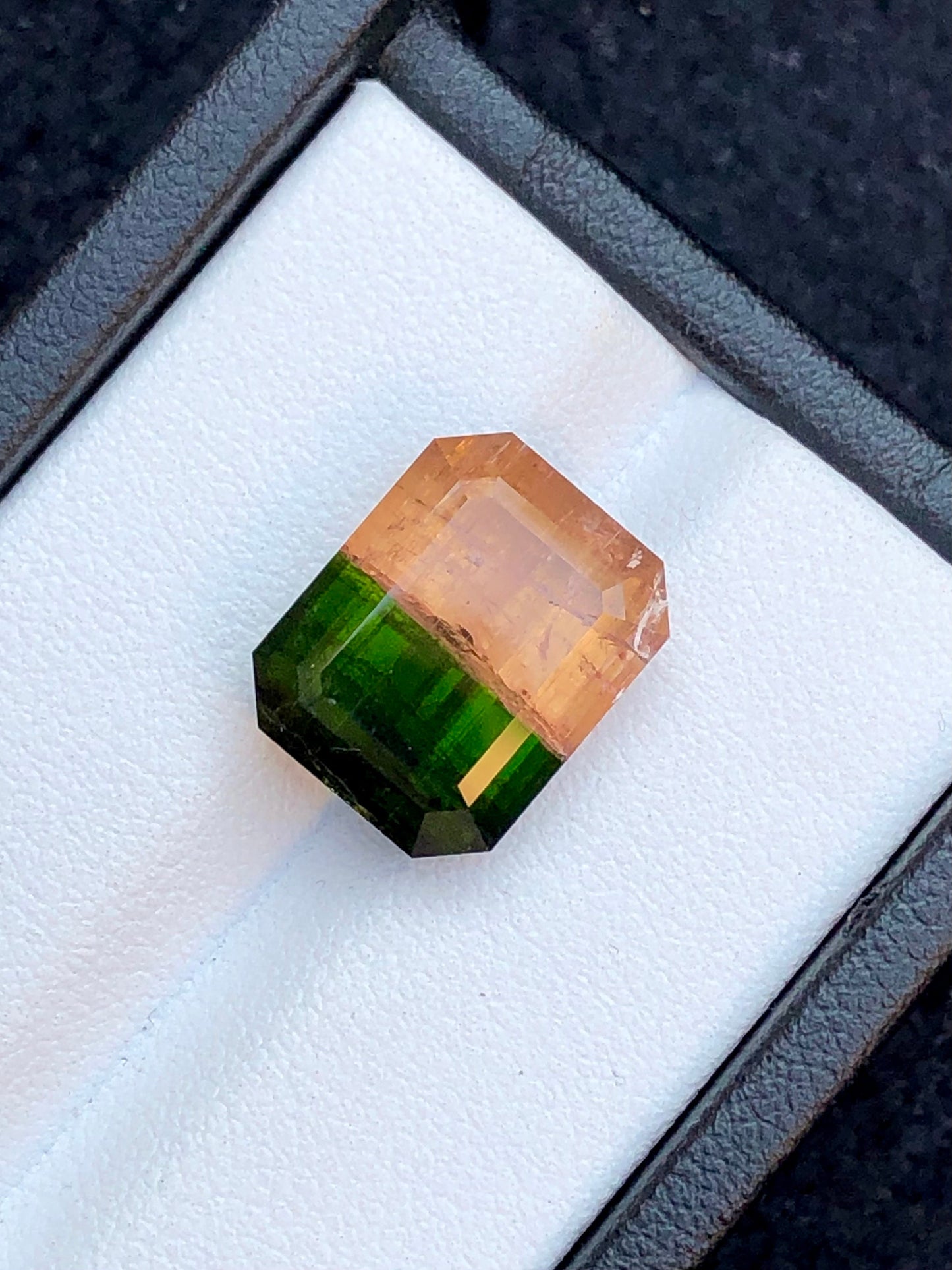 Unique bi colour tourmaline 9.80 carat