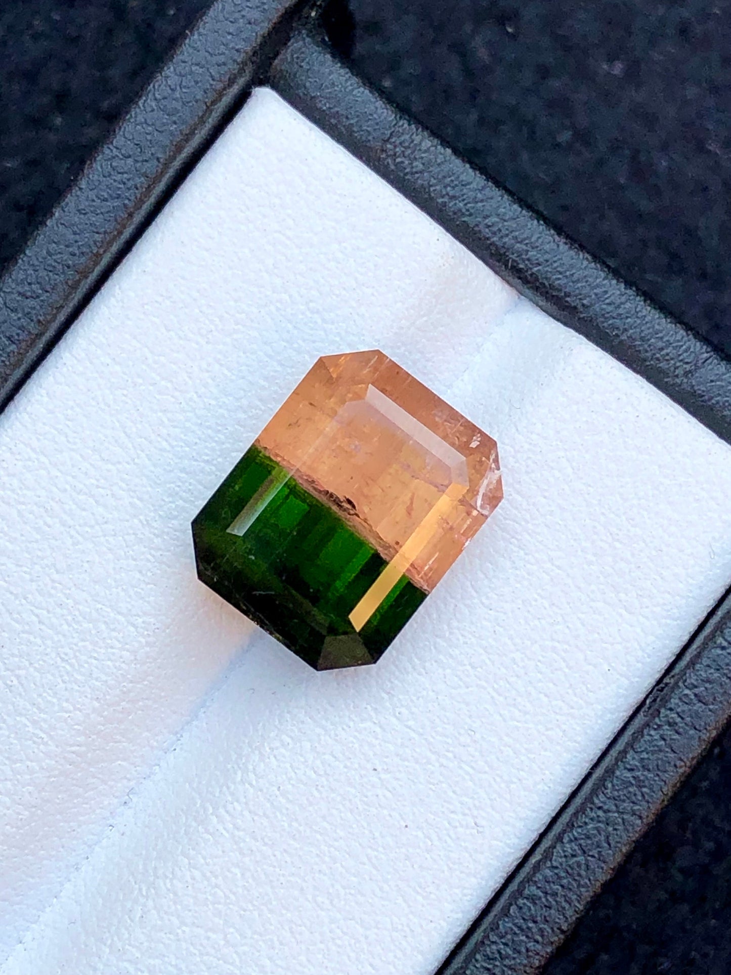 Unique bi colour tourmaline 9.80 carat