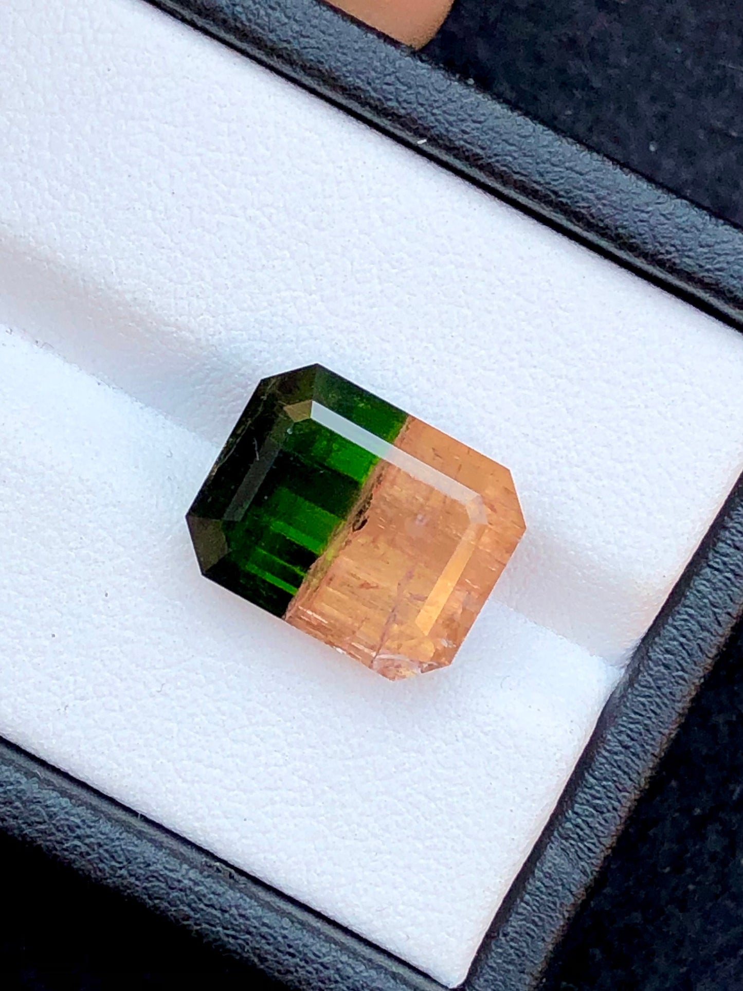 Unique bi colour tourmaline 9.80 carat