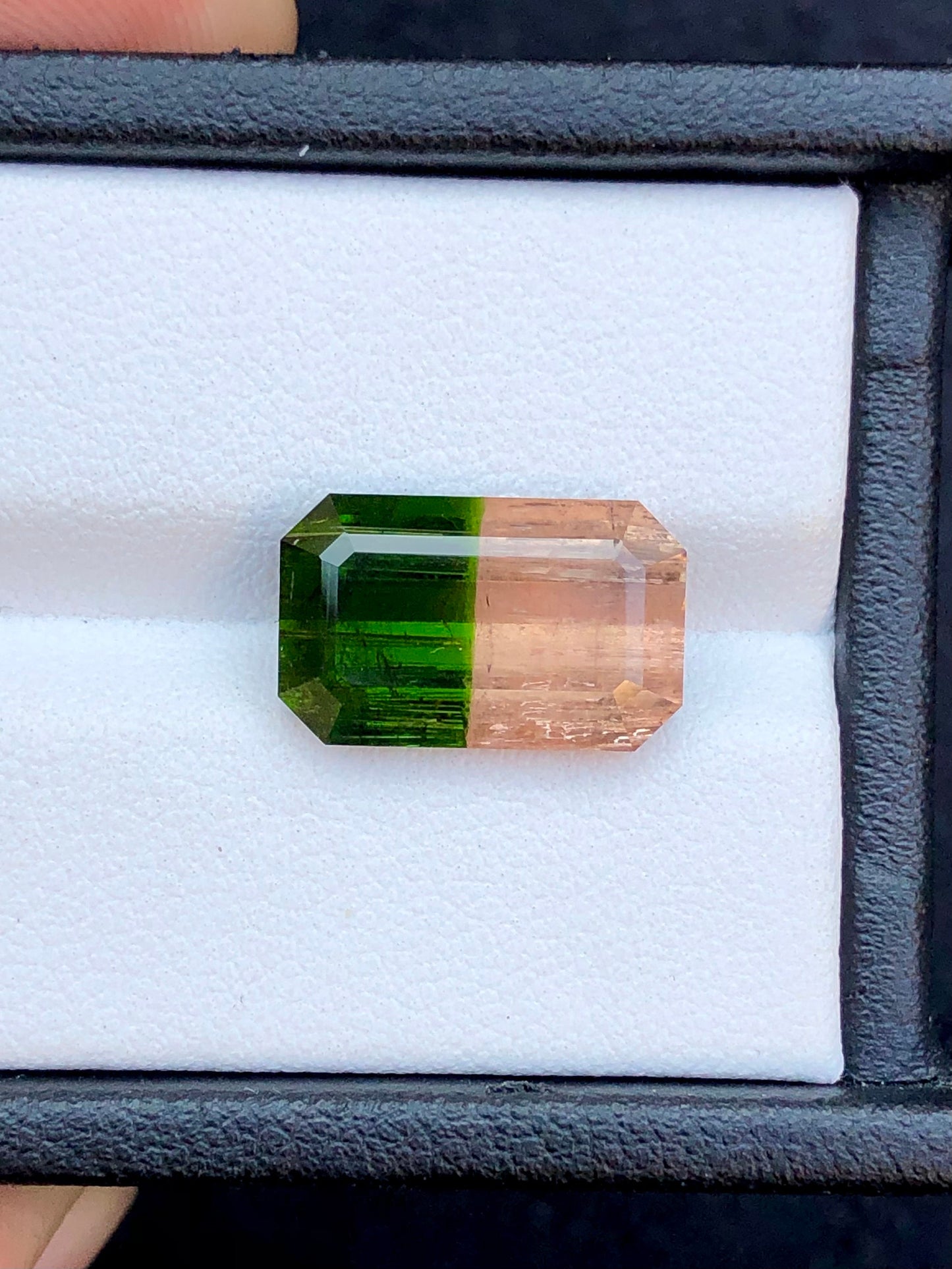 Unique bi colour tourmaline 6.90 carat