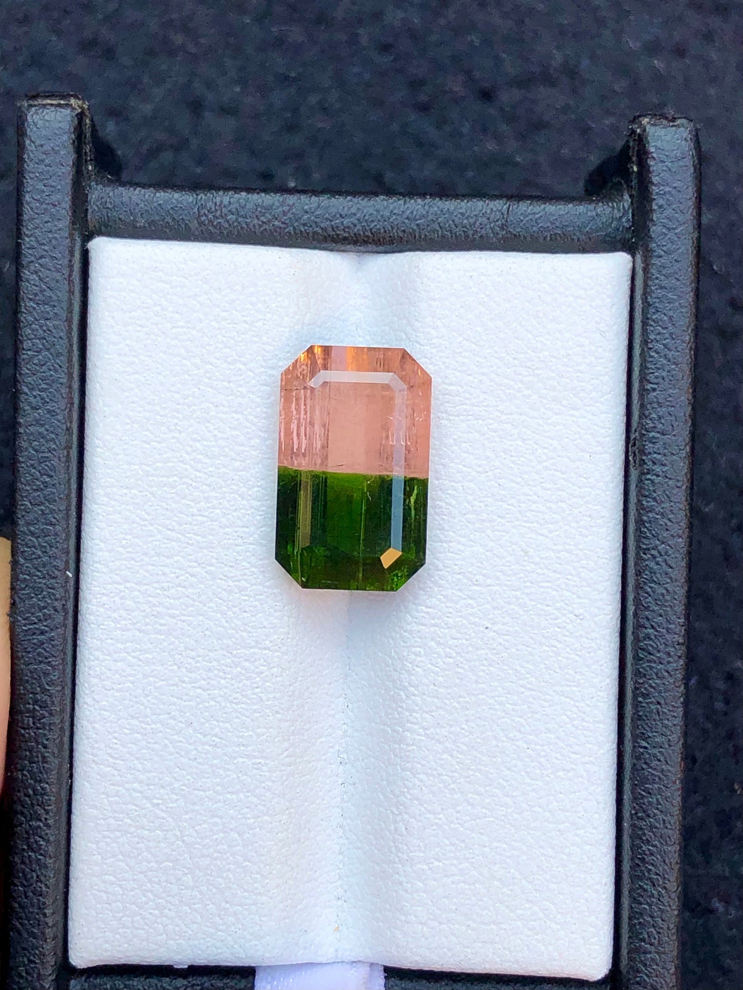 Unique bi colour tourmaline 6.90 carat