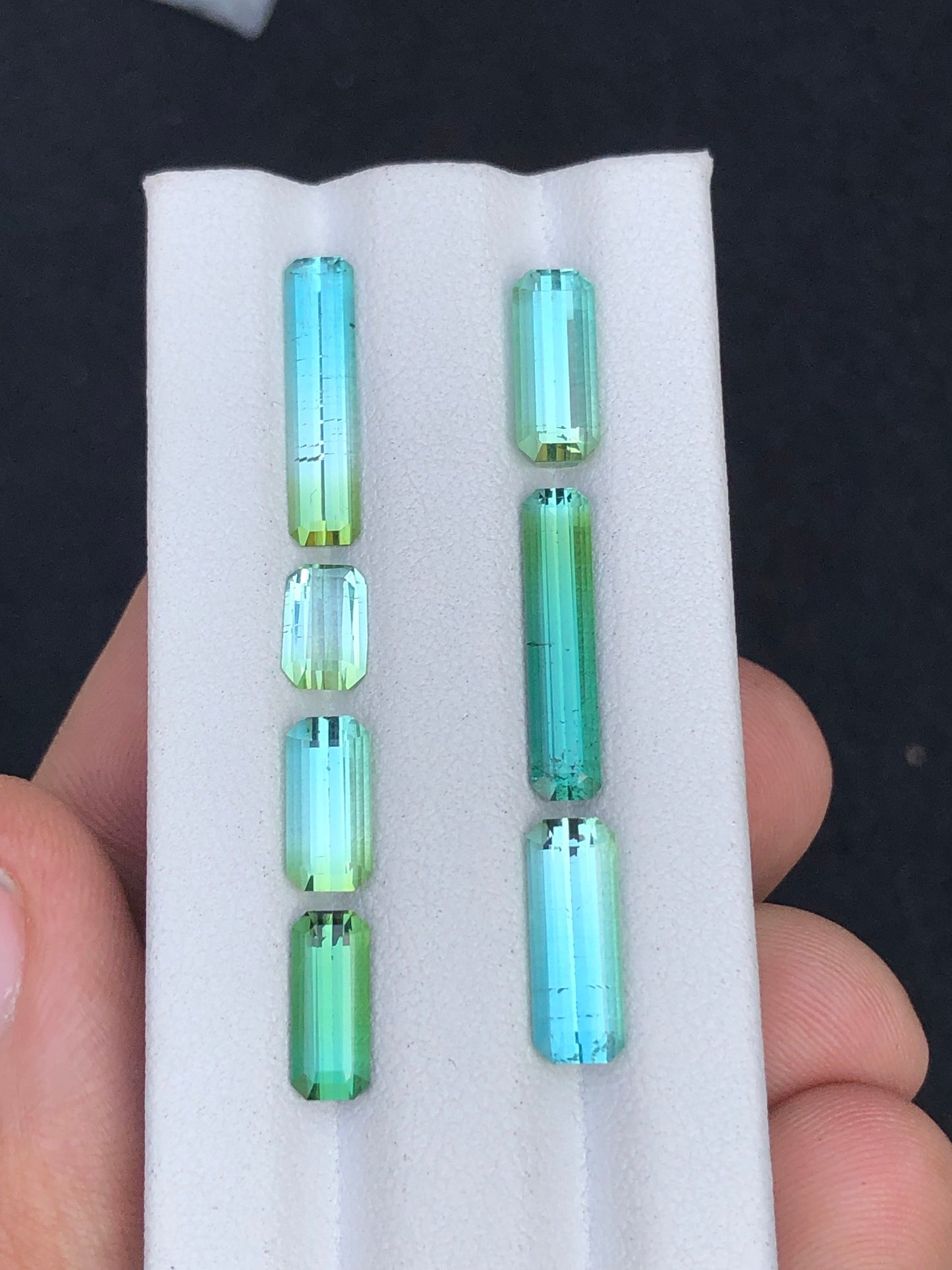 Rare blue green tourmaline lot 11.50 carats