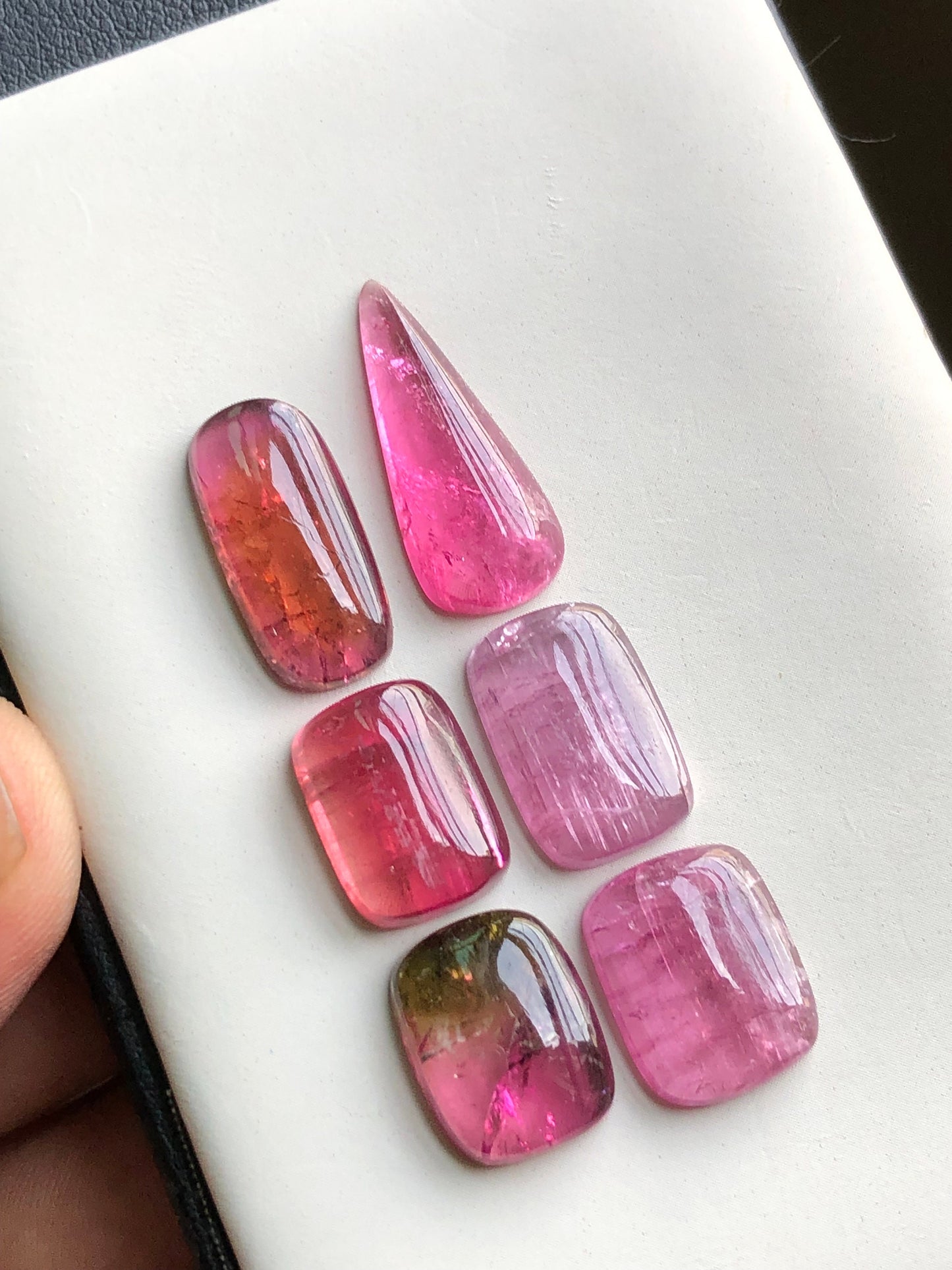 Pink tourmaline cabochons lot 37.50 carats