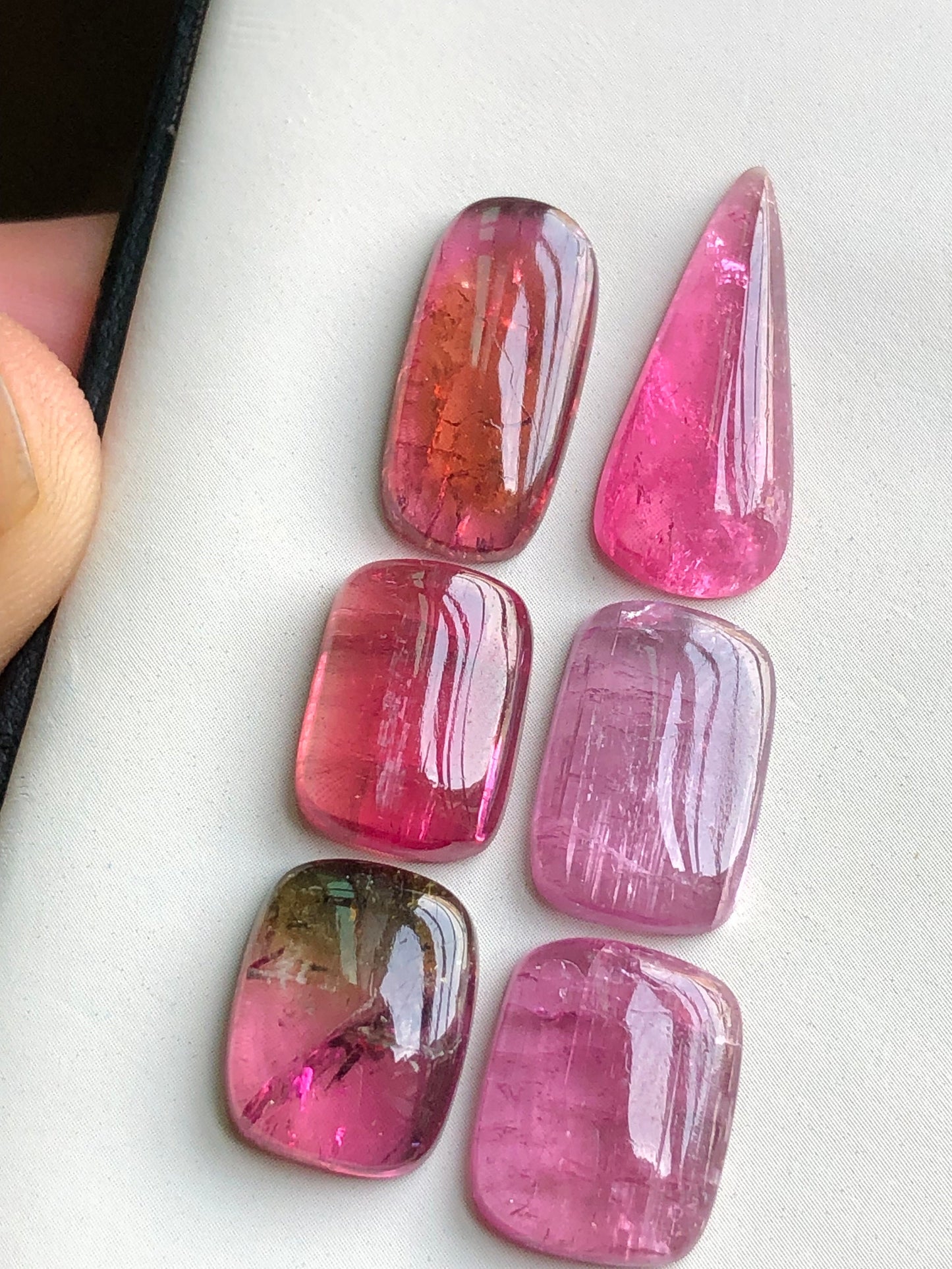 Pink tourmaline cabochons lot 37.50 carats