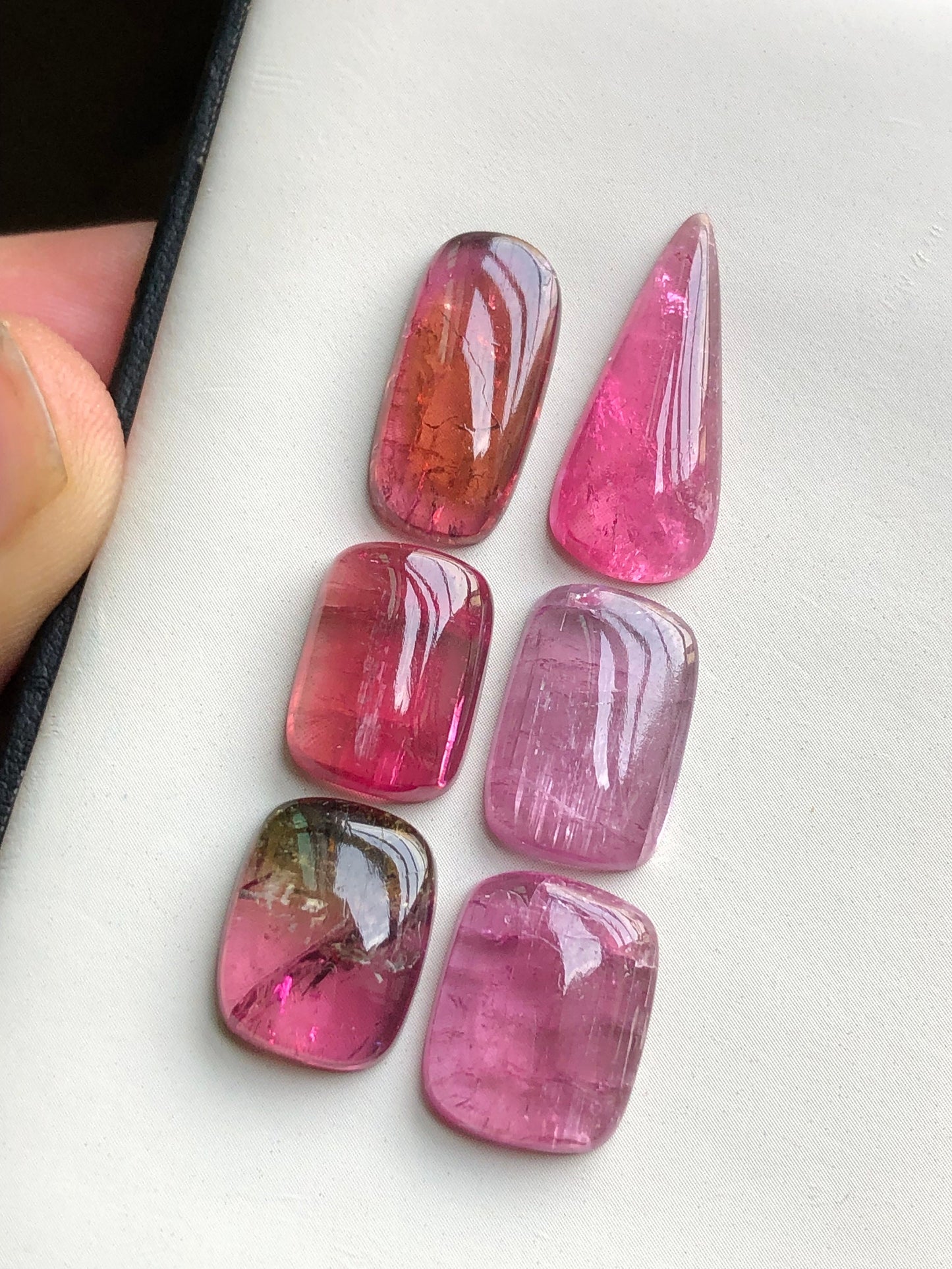 Pink tourmaline cabochons lot 37.50 carats