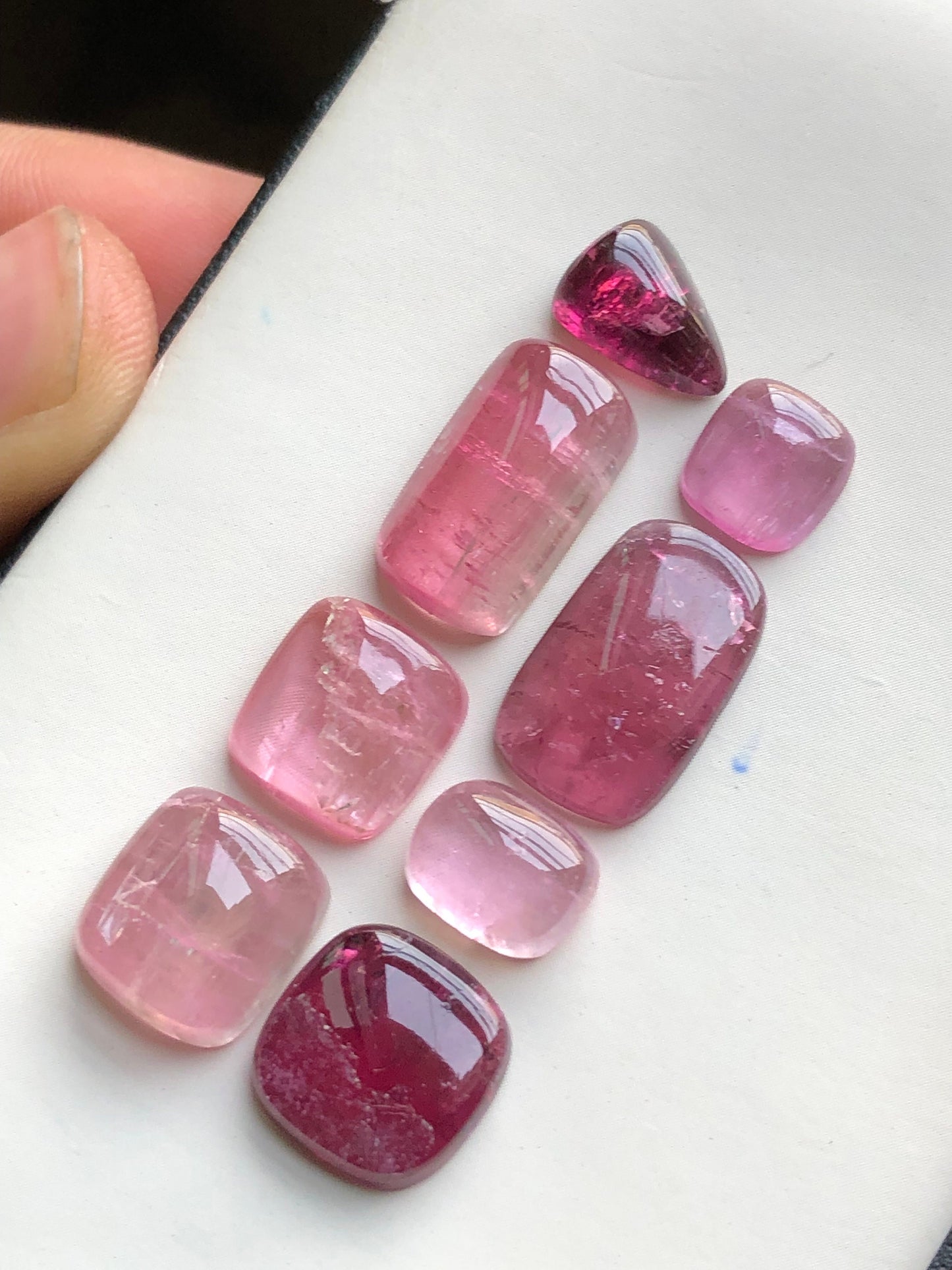 Pink tourmaline cabochons lot 40.50 carats