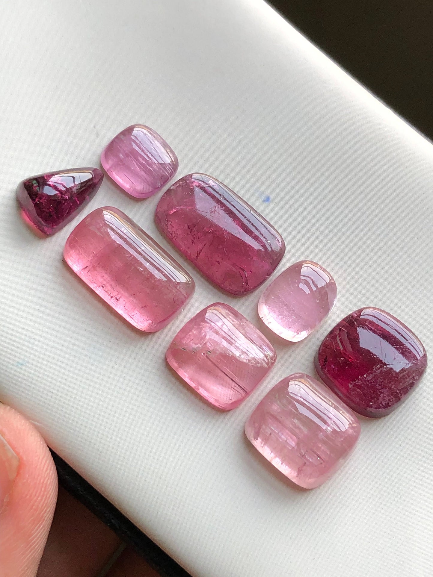 Pink tourmaline cabochons lot 40.50 carats