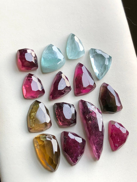 Mix tourmaline rose cuts lot available 48.90 carats