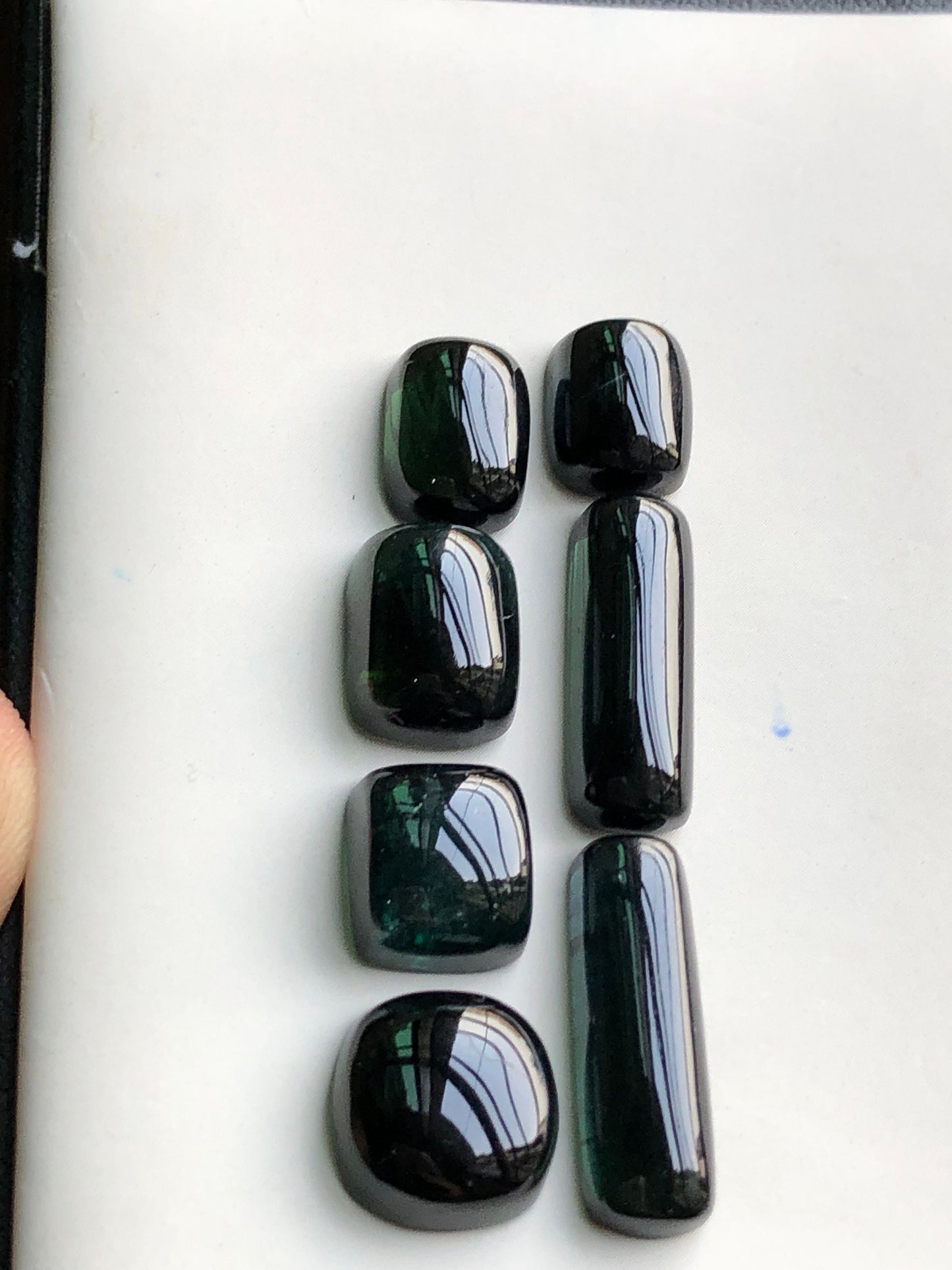 Dark green tourmaline cabochons lot 40.40 carats