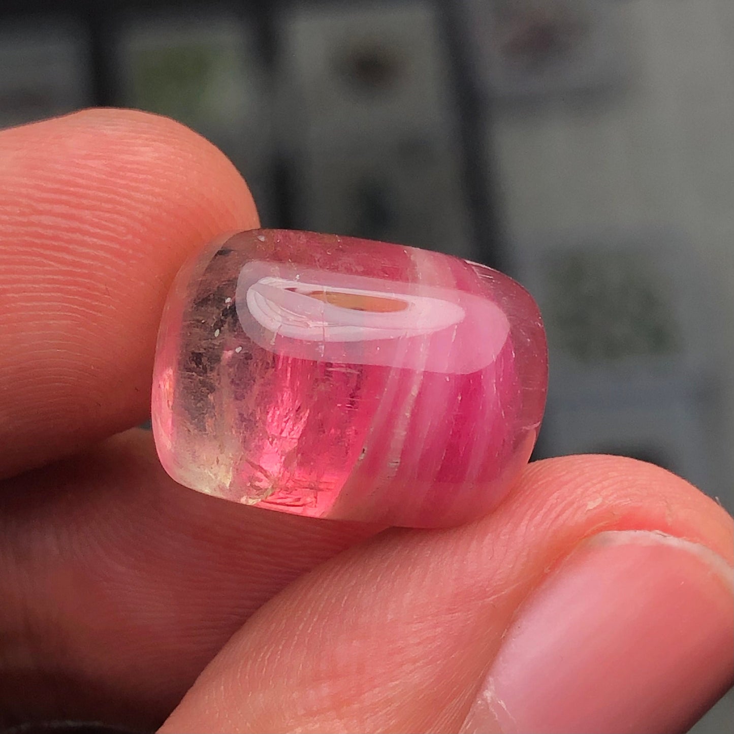 Watermelon tourmaline cabochon 19.20 carat