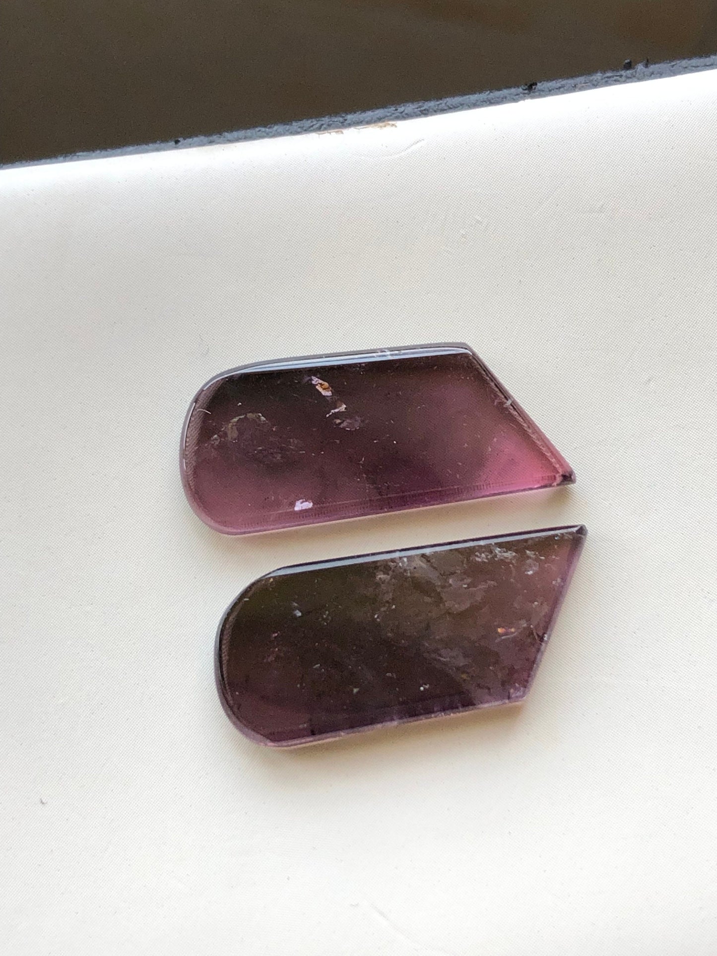 Purple tourmaline pair 18.40 carats