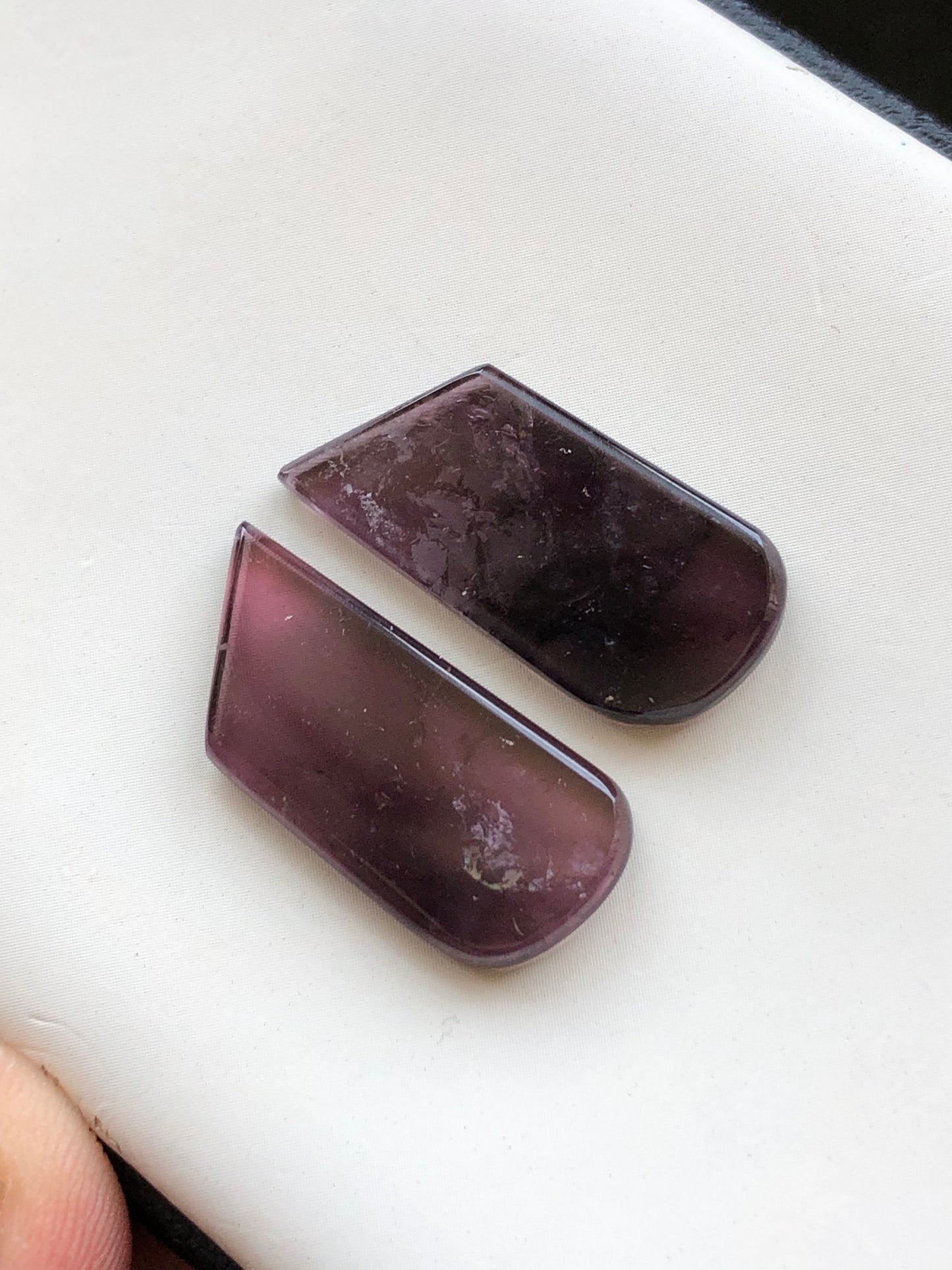 Purple tourmaline pair 18.40 carats