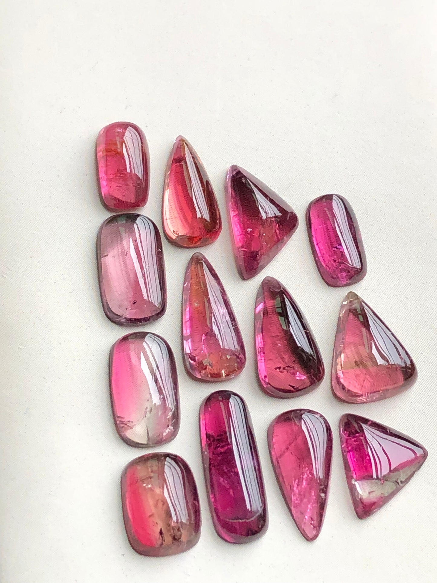 Pink tourmaline cabochons lot 35.75 carats