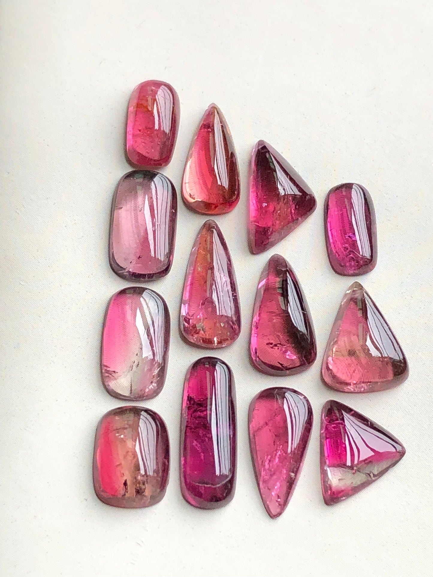 Pink tourmaline cabochons lot 35.75 carats