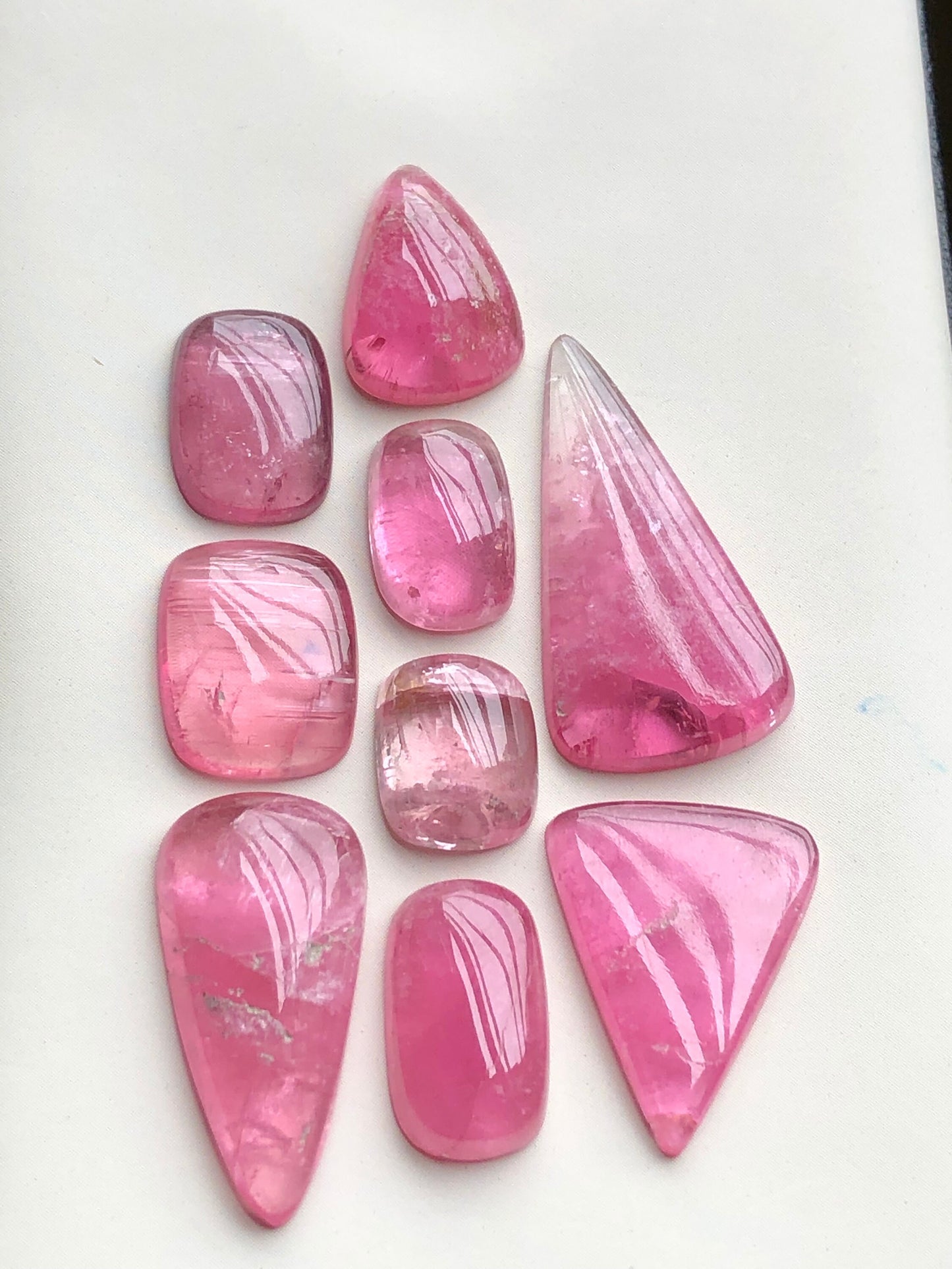 Pink tourmaline cabochons lot 52.80 carats