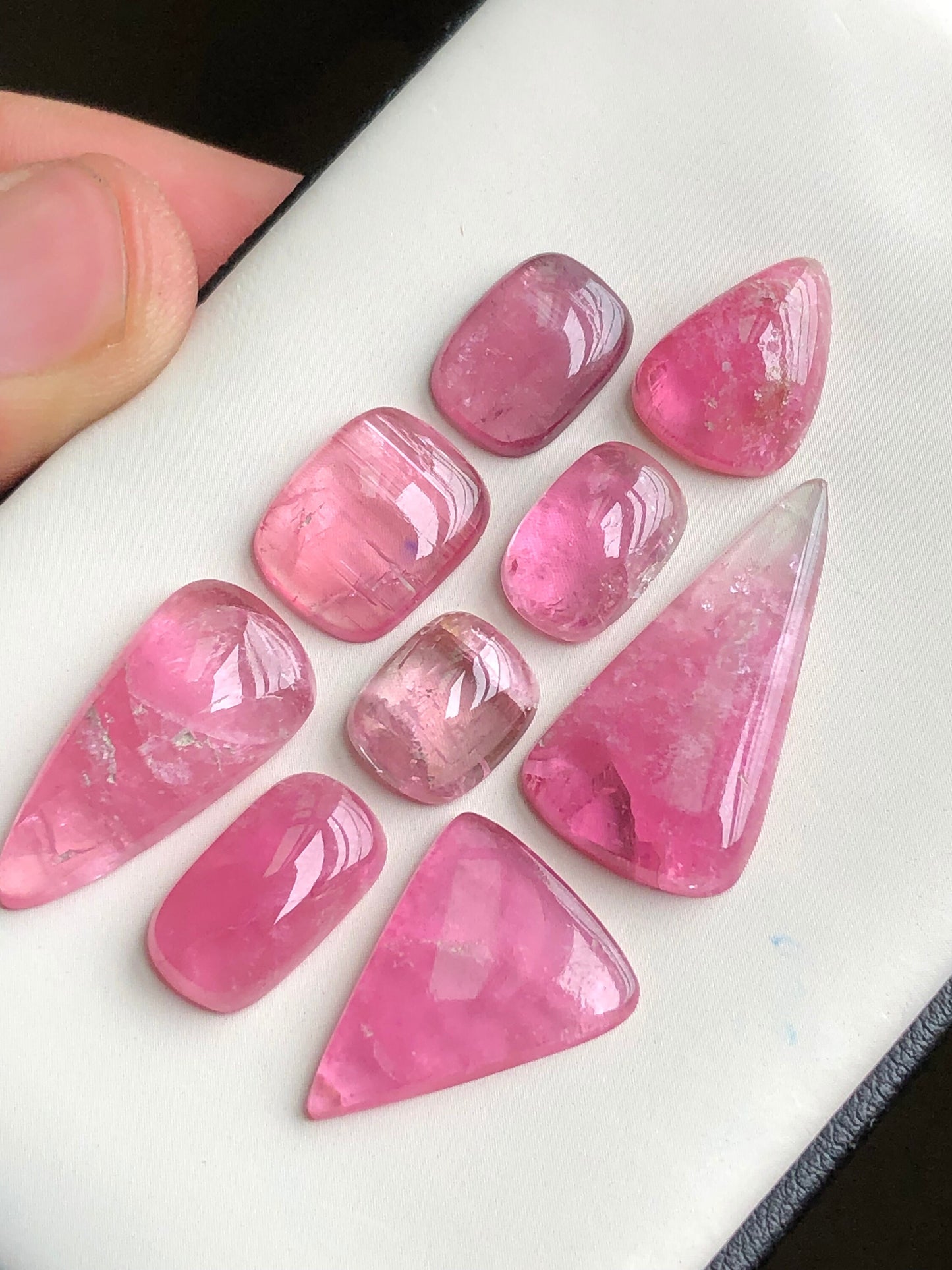 Pink tourmaline cabochons lot 52.80 carats