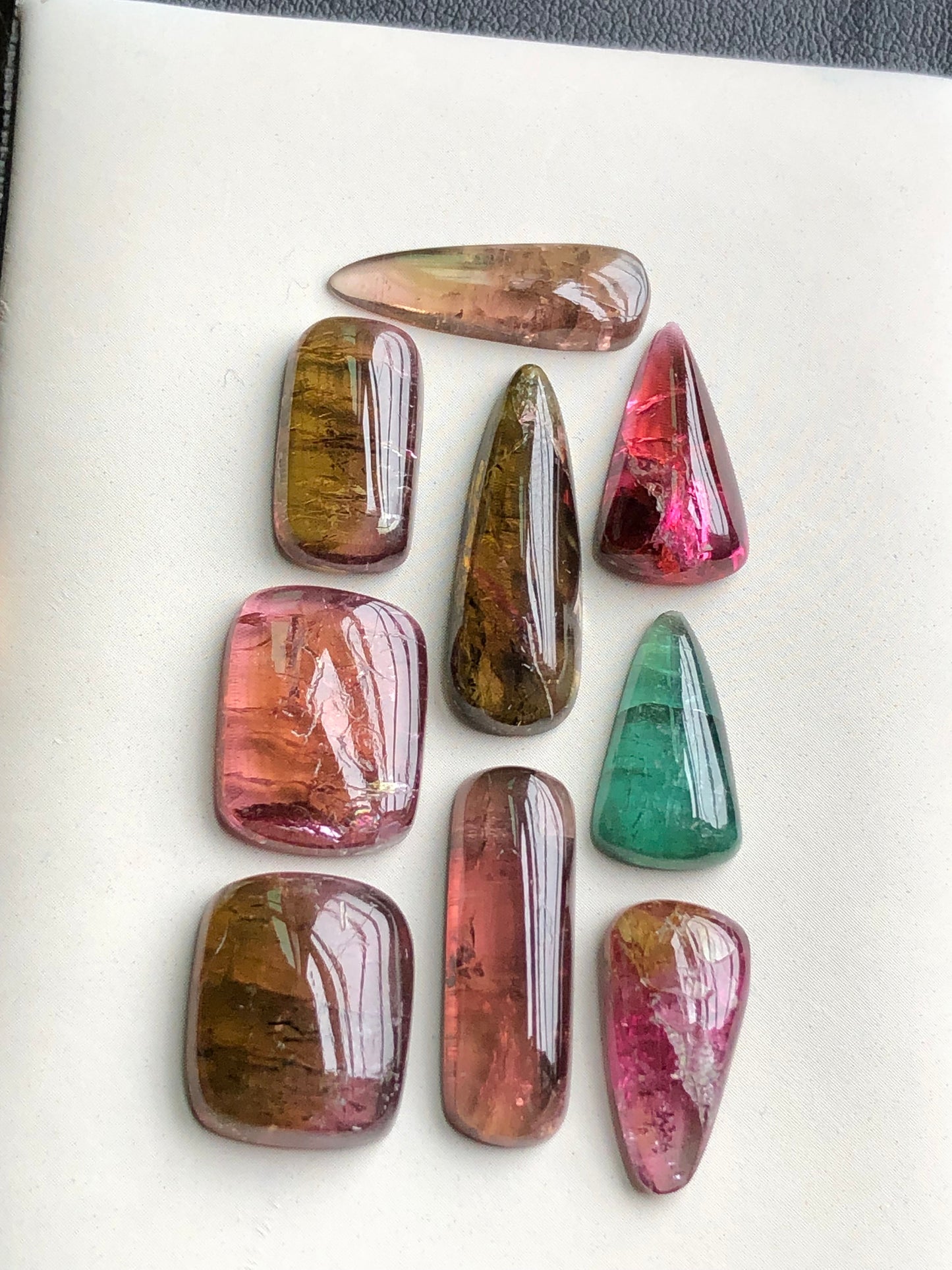 Pink tourmaline cabochons lot 54 carats