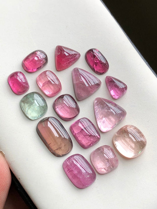 Pink tourmaline cabochons lot 42 carats