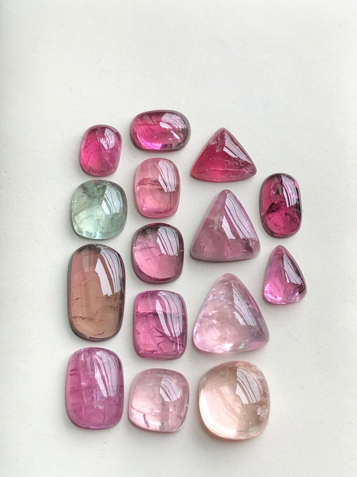 Pink tourmaline cabochons lot 42 carats