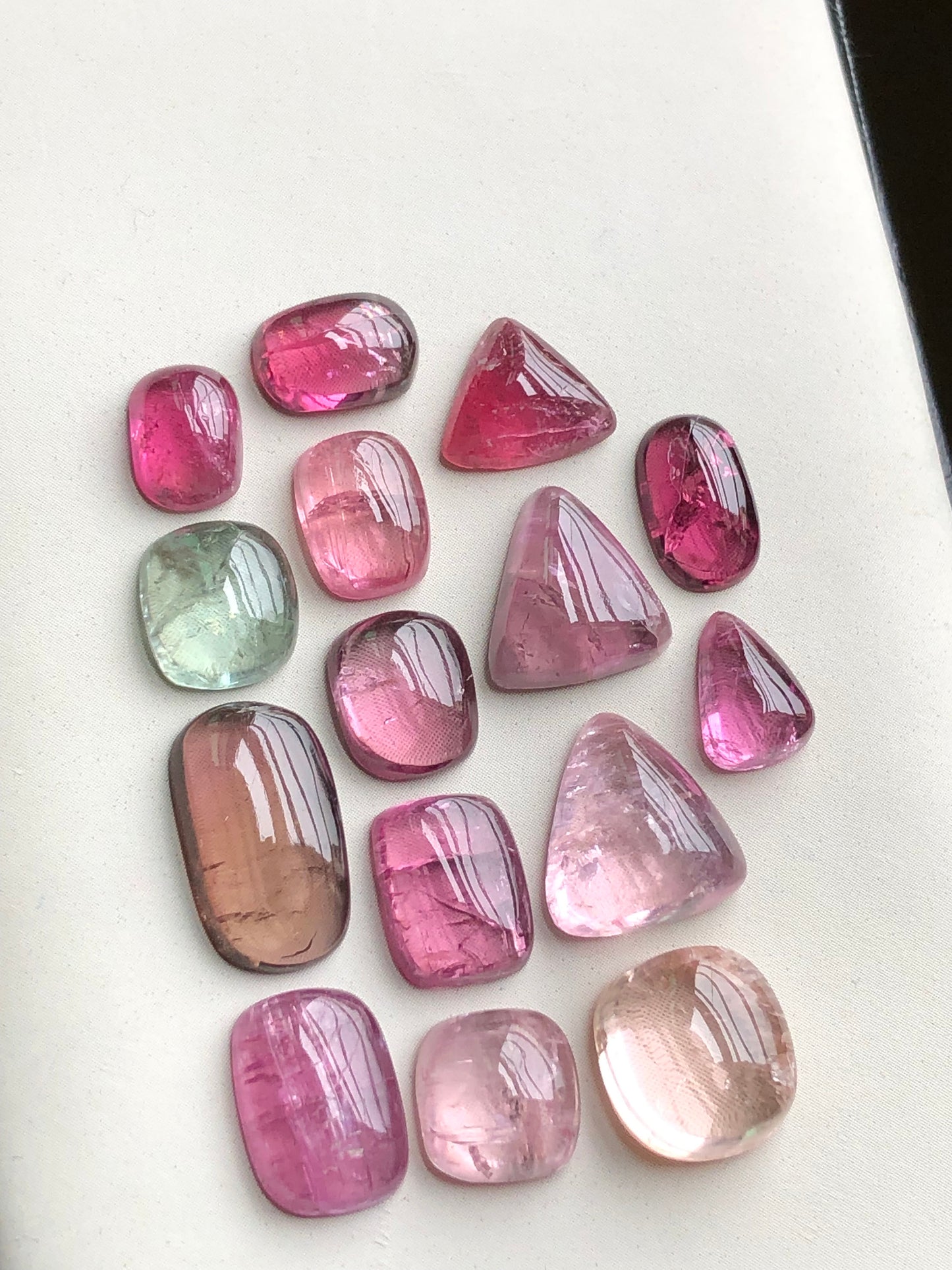 Pink tourmaline cabochons lot 42 carats