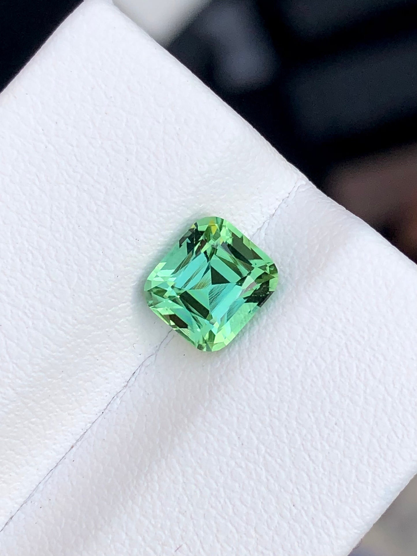 Fresh mint green tourmaline 1.75 carat