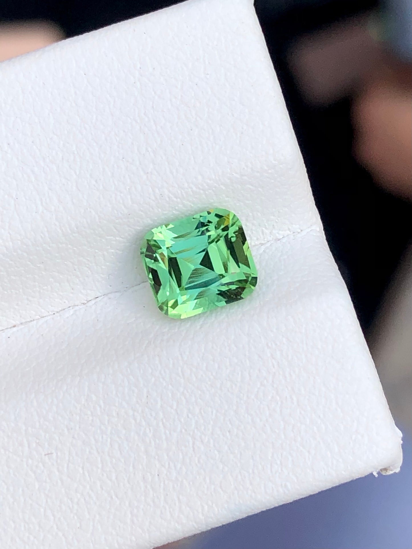 Fresh mint green tourmaline 1.75 carat