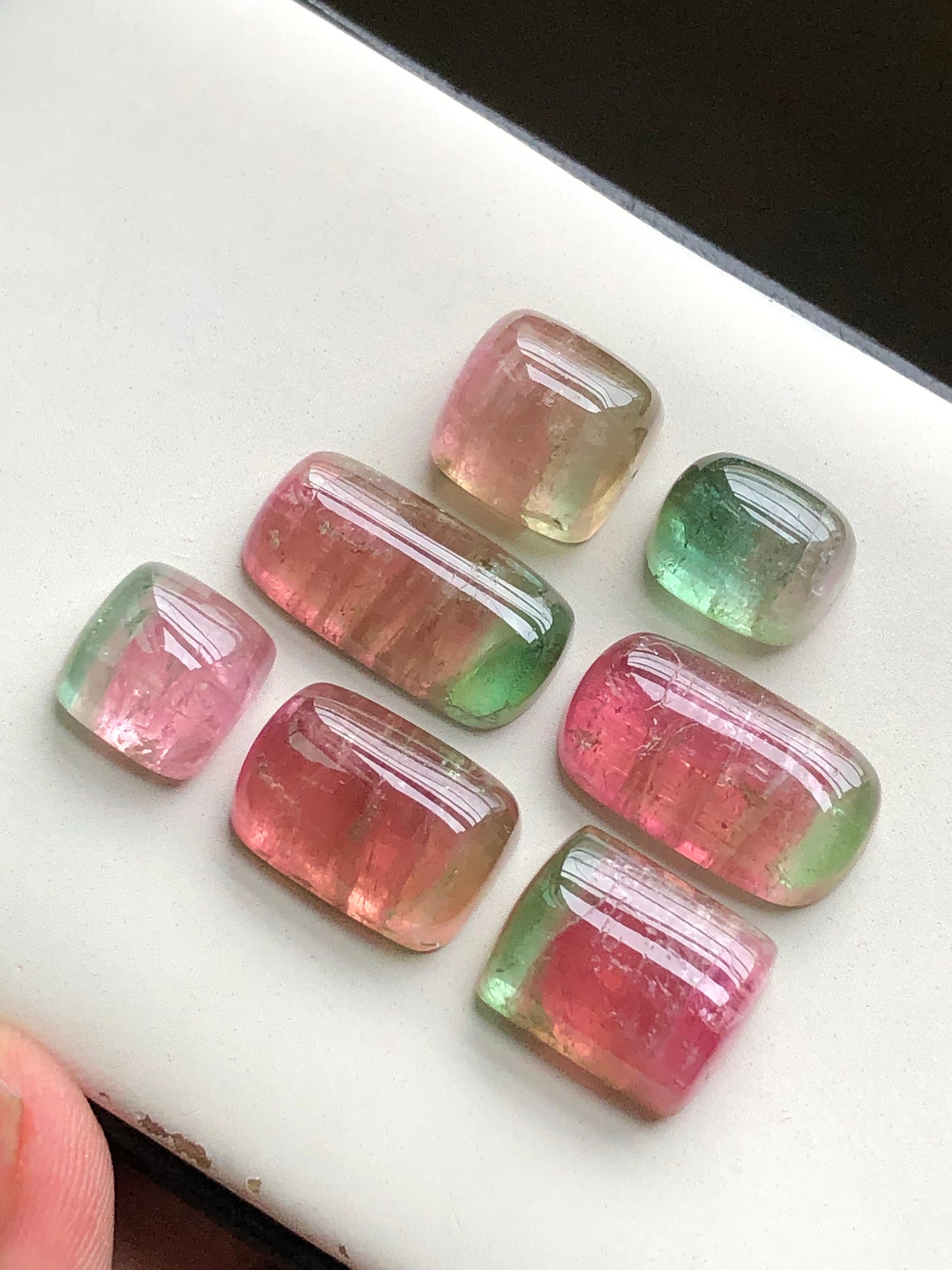 Watermelon tourmaline cabochon lot 72 carats flat back