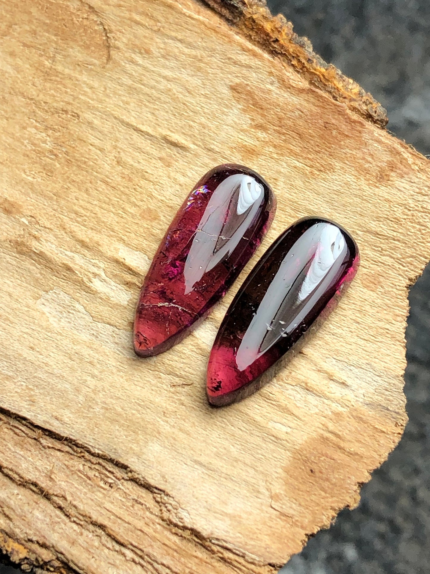 Red tourmaline tourmaline pair 16.60 carats