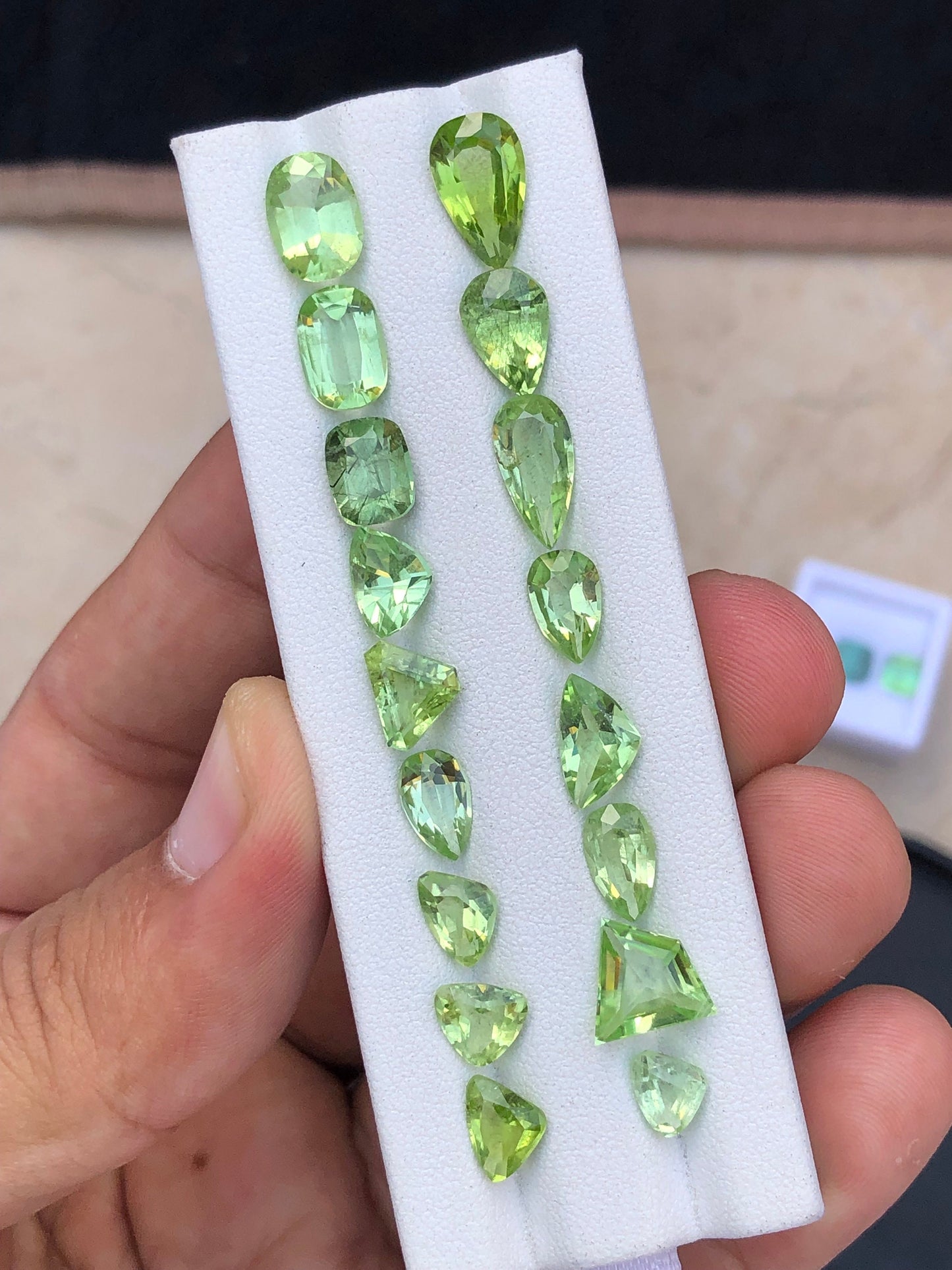 Natural faceted peridot 29 carats