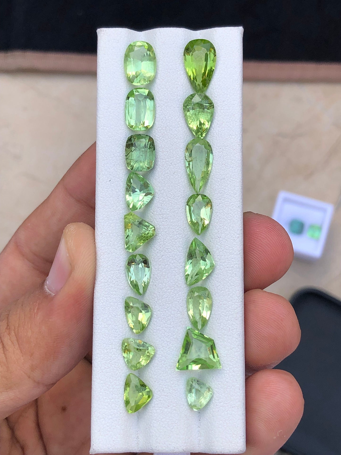 Natural faceted peridot 29 carats