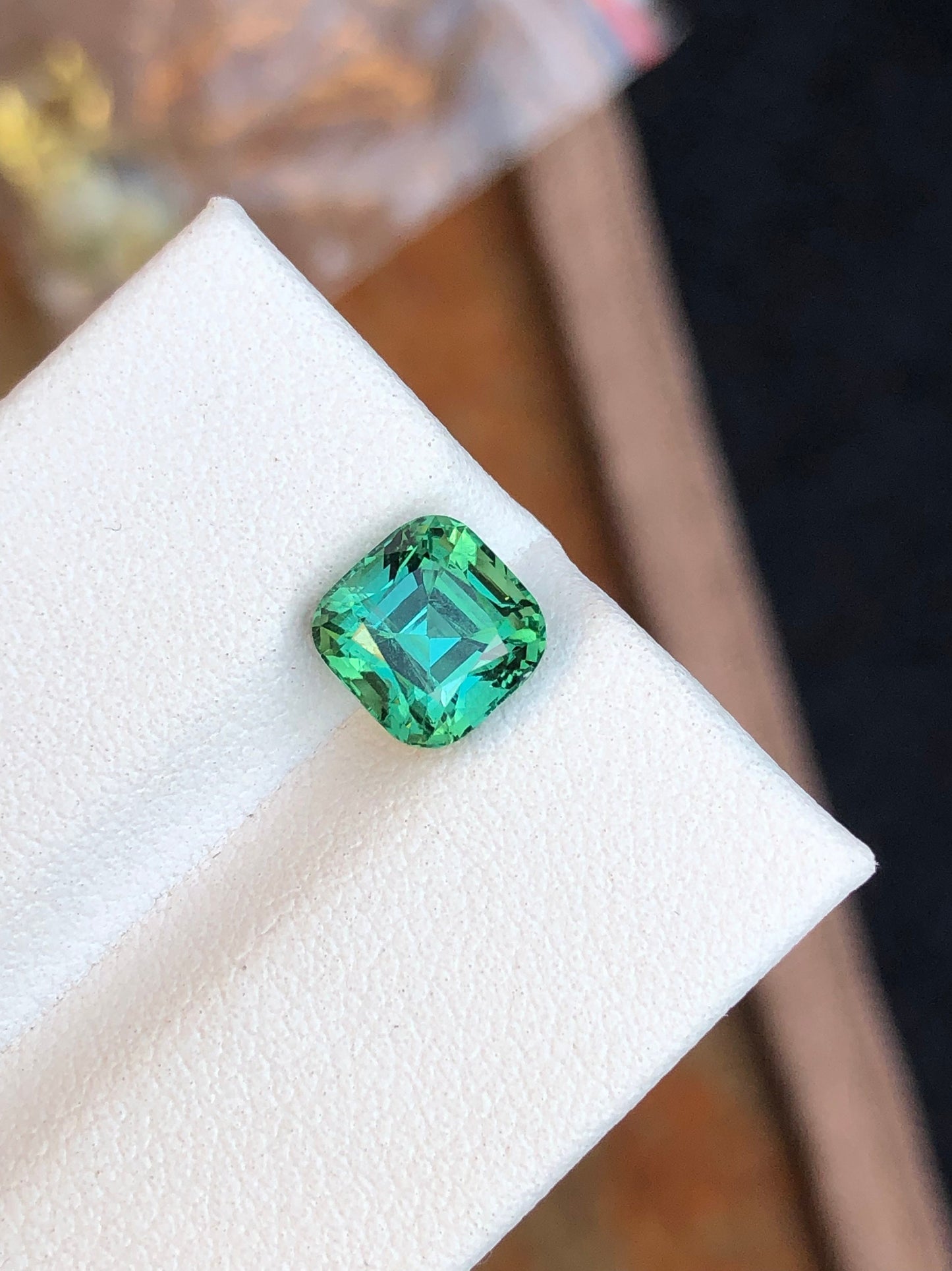 Bluish green tourmaline 2 carat