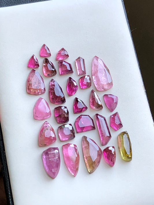 Pink tourmaline rose cuts 37 carats