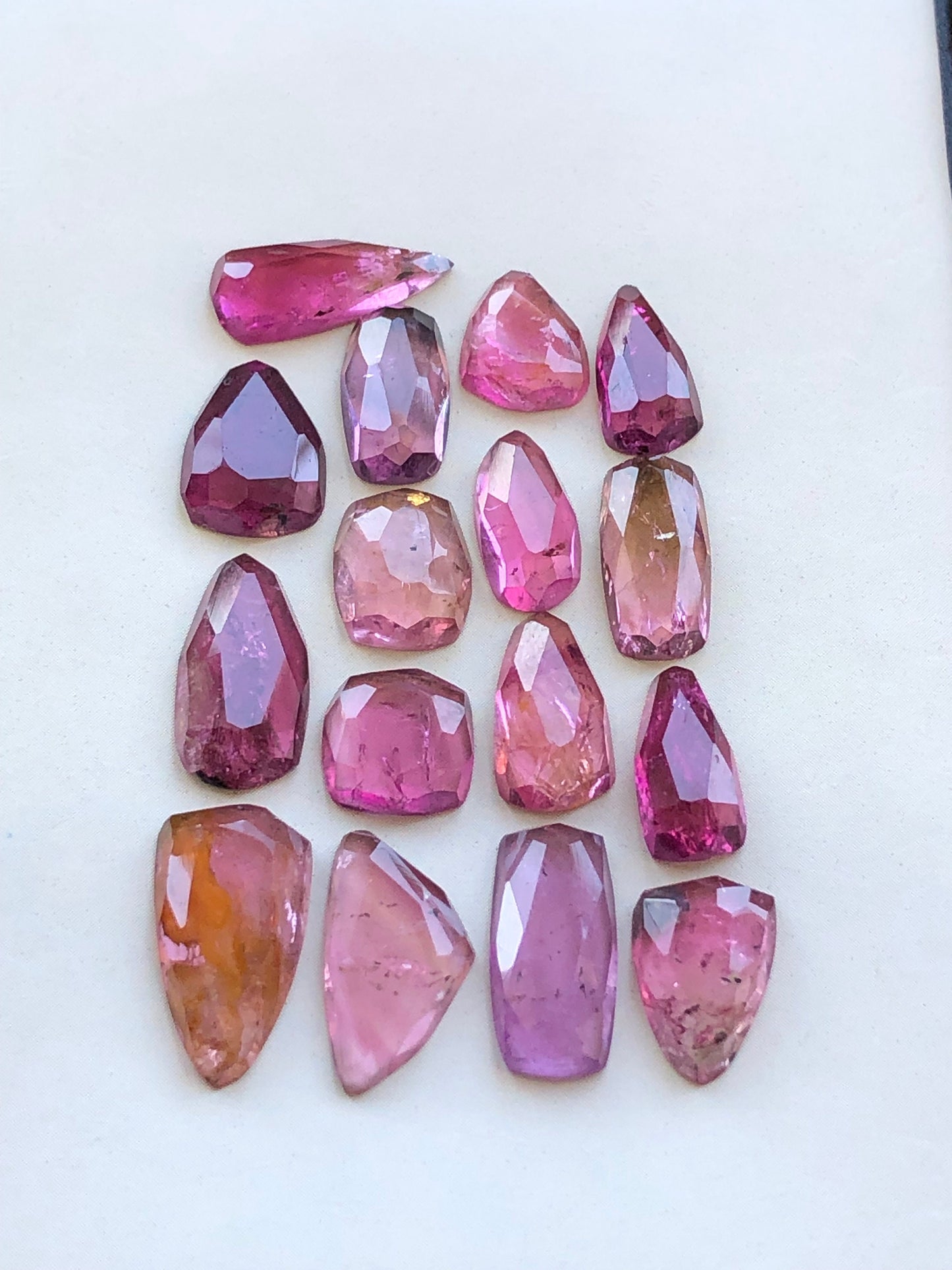 Pink tourmaline rose cuts 34.60 carats