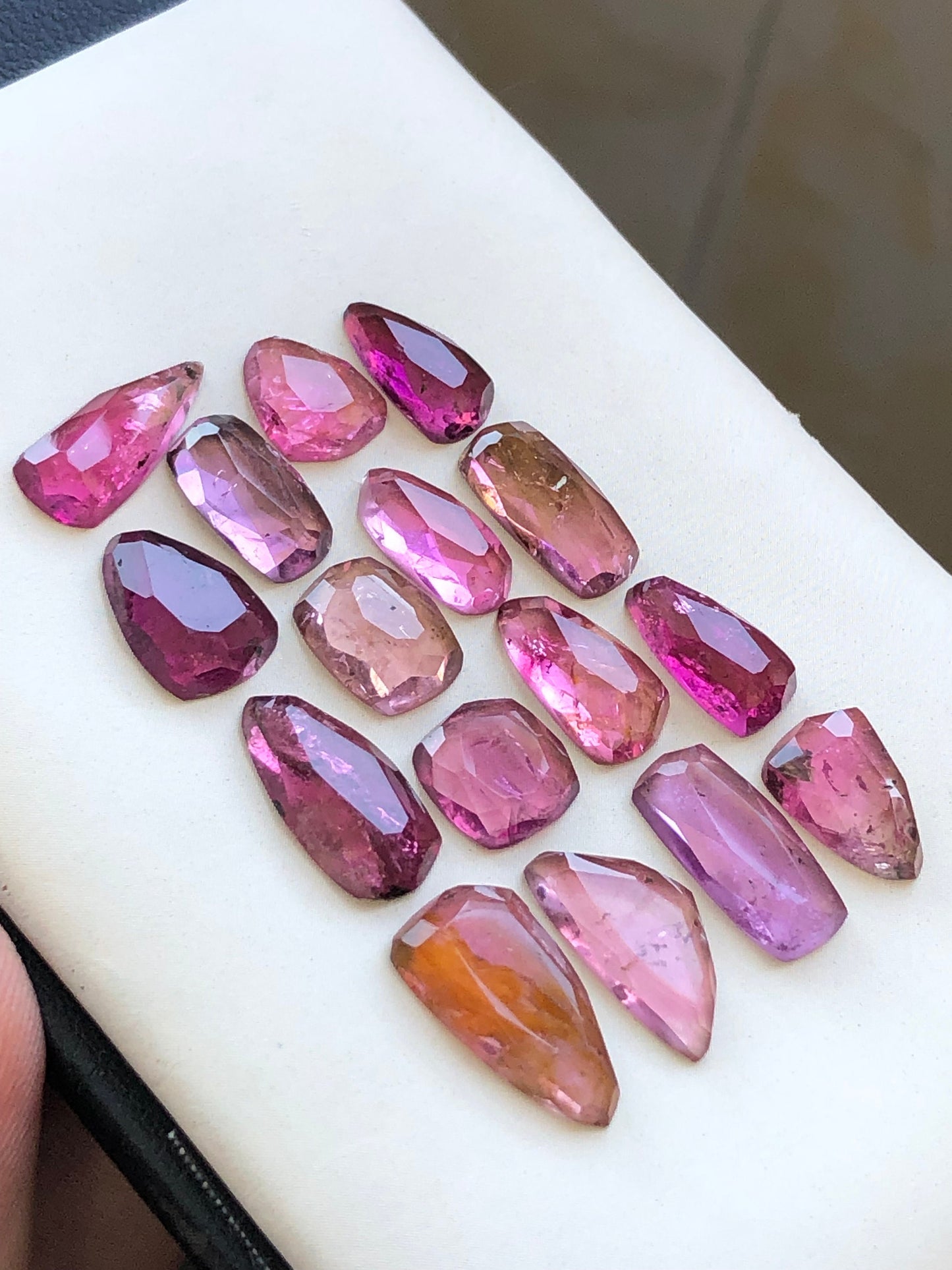 Pink tourmaline rose cuts 34.60 carats