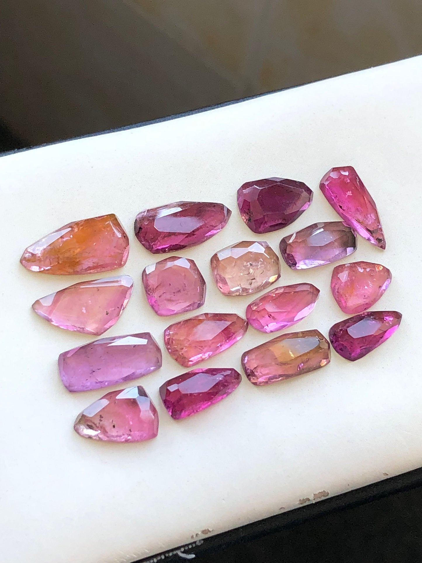 Pink tourmaline rose cuts 34.60 carats