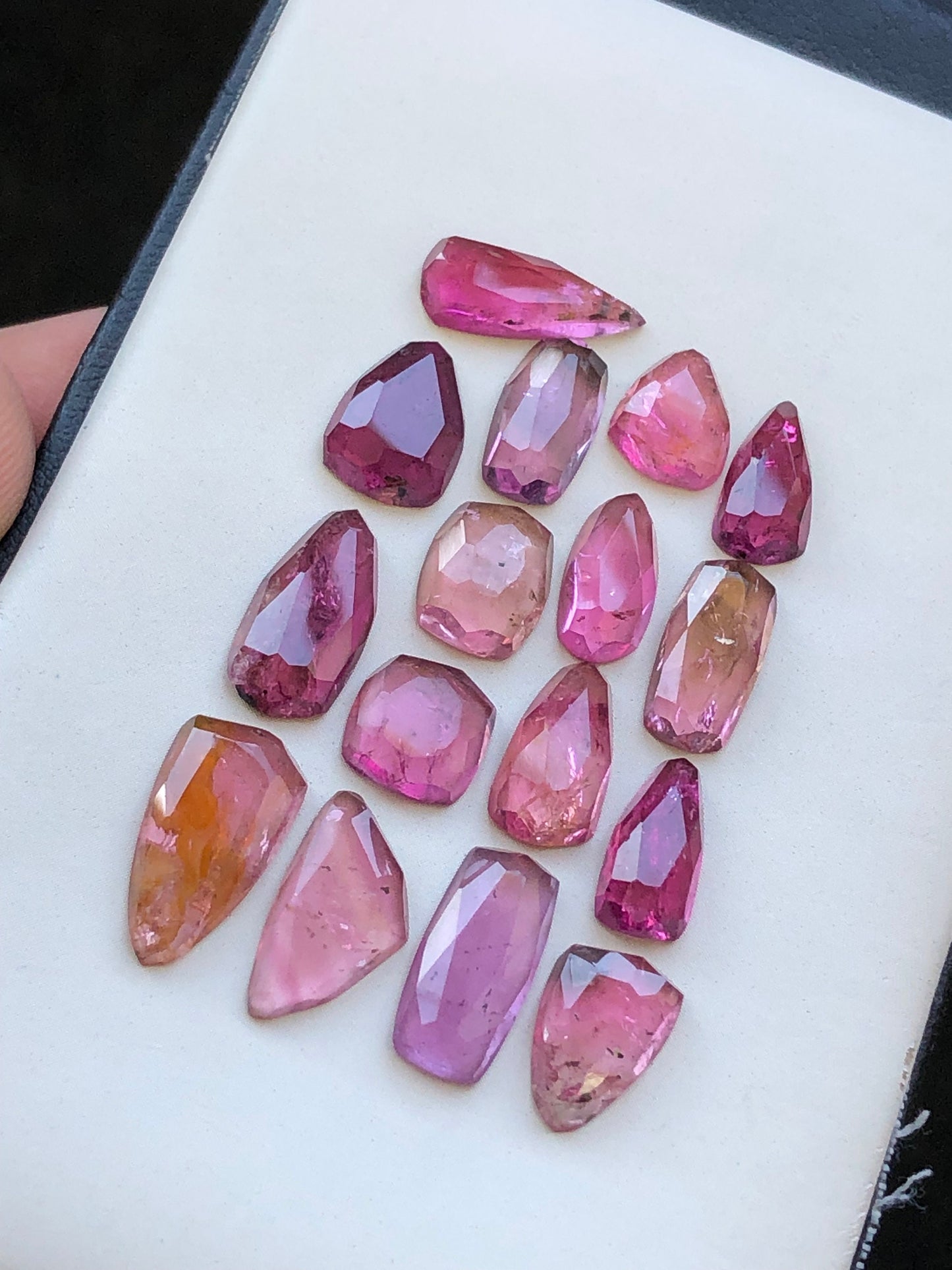 Pink tourmaline rose cuts 34.60 carats