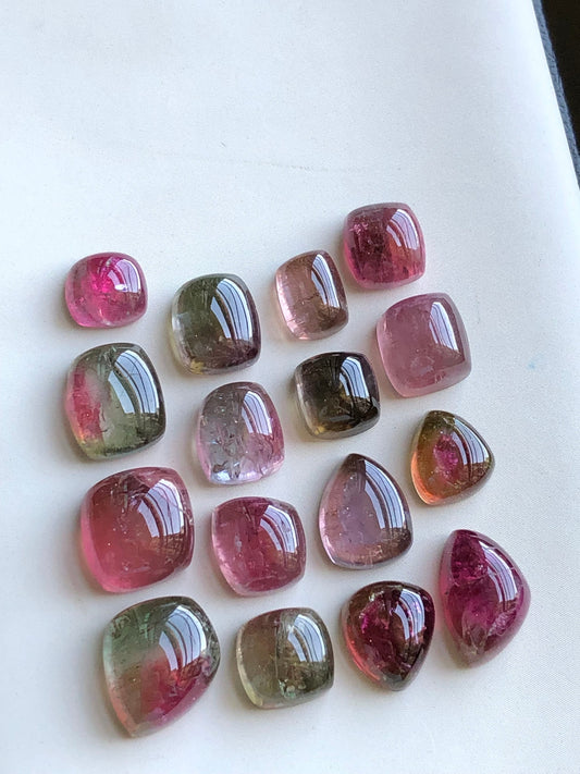 Tourmaline cabochons 50 carats from Afghanistan flat back perfect for jewellery